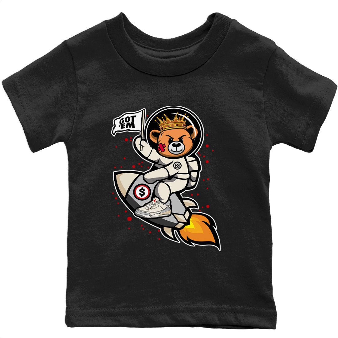 Jordan 1 Muslin Sneaker Matching T-Shirt Astronaut Bear Sneaker Tees Jordan 1 Muslin Sneaker Release Tees Kids Shirts