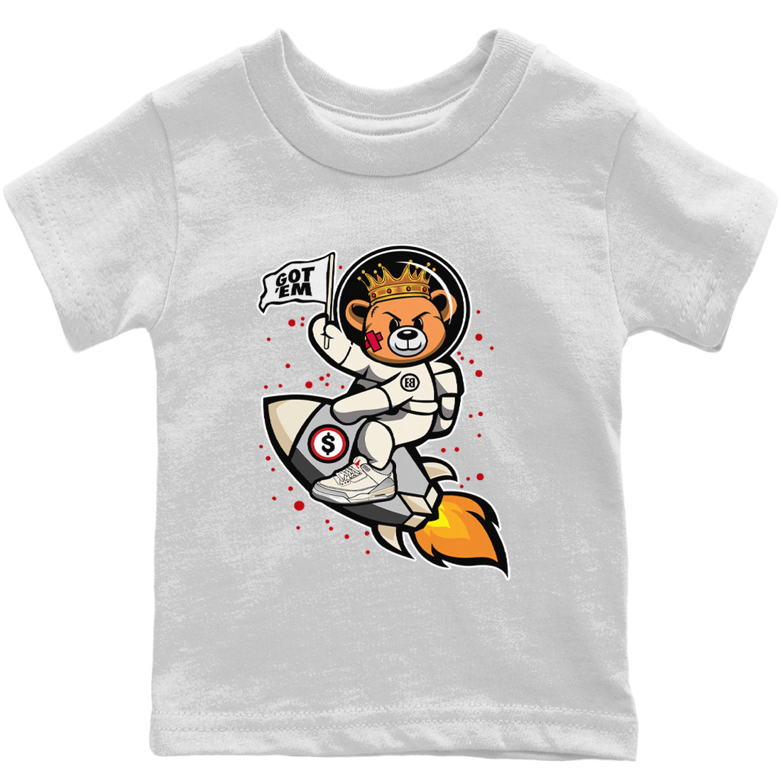 Jordan 1 Muslin Sneaker Matching T-Shirt Astronaut Bear Sneaker Tees Jordan 1 Muslin Sneaker Release Tees Kids Shirts