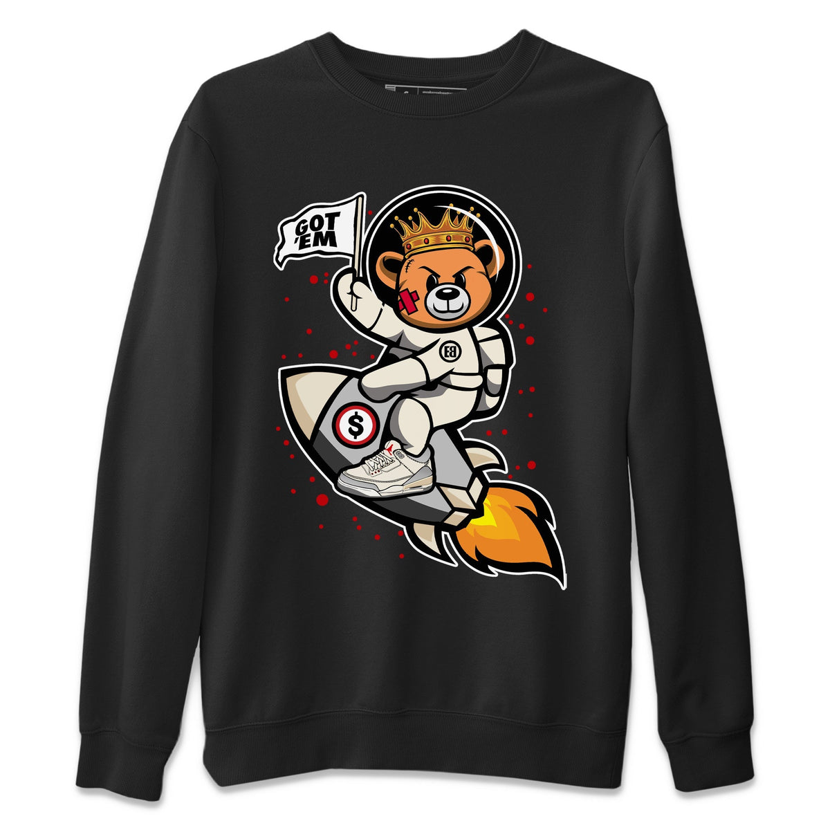Jordan 1 Muslin Sneaker Matching T-Shirt Astronaut Bear Sneaker Tees Jordan 1 Muslin Sneaker Release Tees Crew Neck Tees