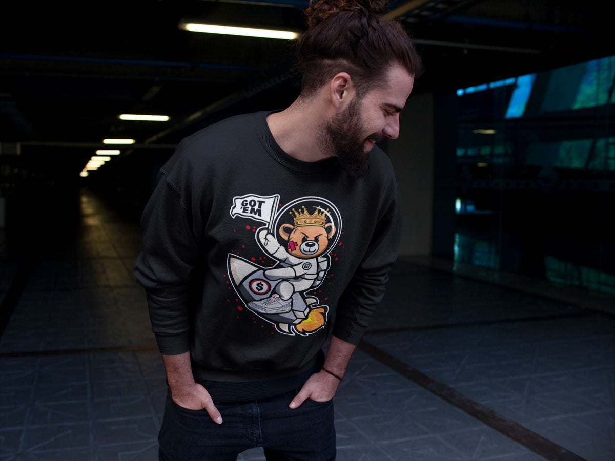 Jordan 1 Muslin Sneaker Matching T-Shirt Astronaut Bear Sneaker Tees Jordan 1 Muslin Sneaker Release Tees Crew Neck Tees
