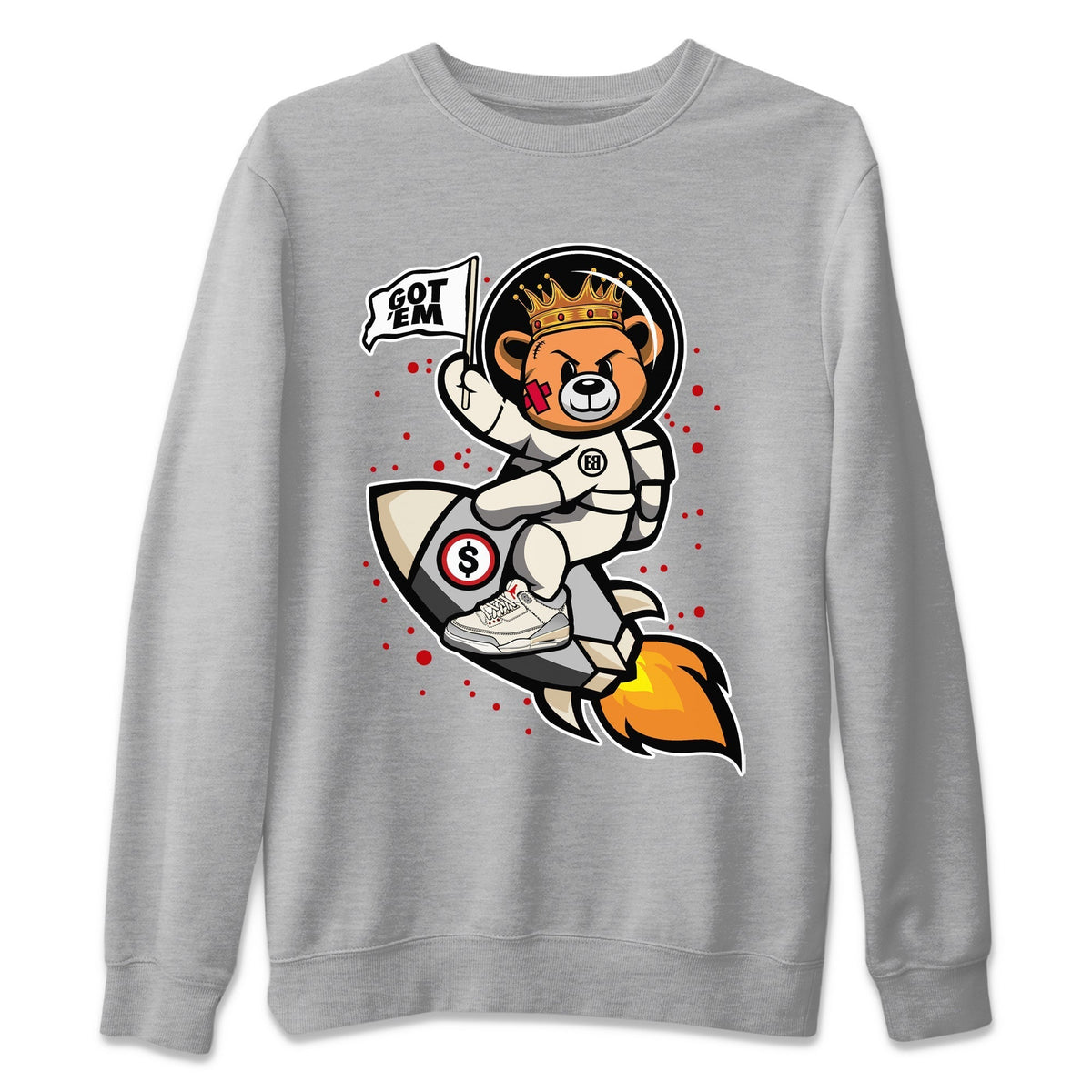 Jordan 1 Muslin Sneaker Matching T-Shirt Astronaut Bear Sneaker Tees Jordan 1 Muslin Sneaker Release Tees Crew Neck Tees
