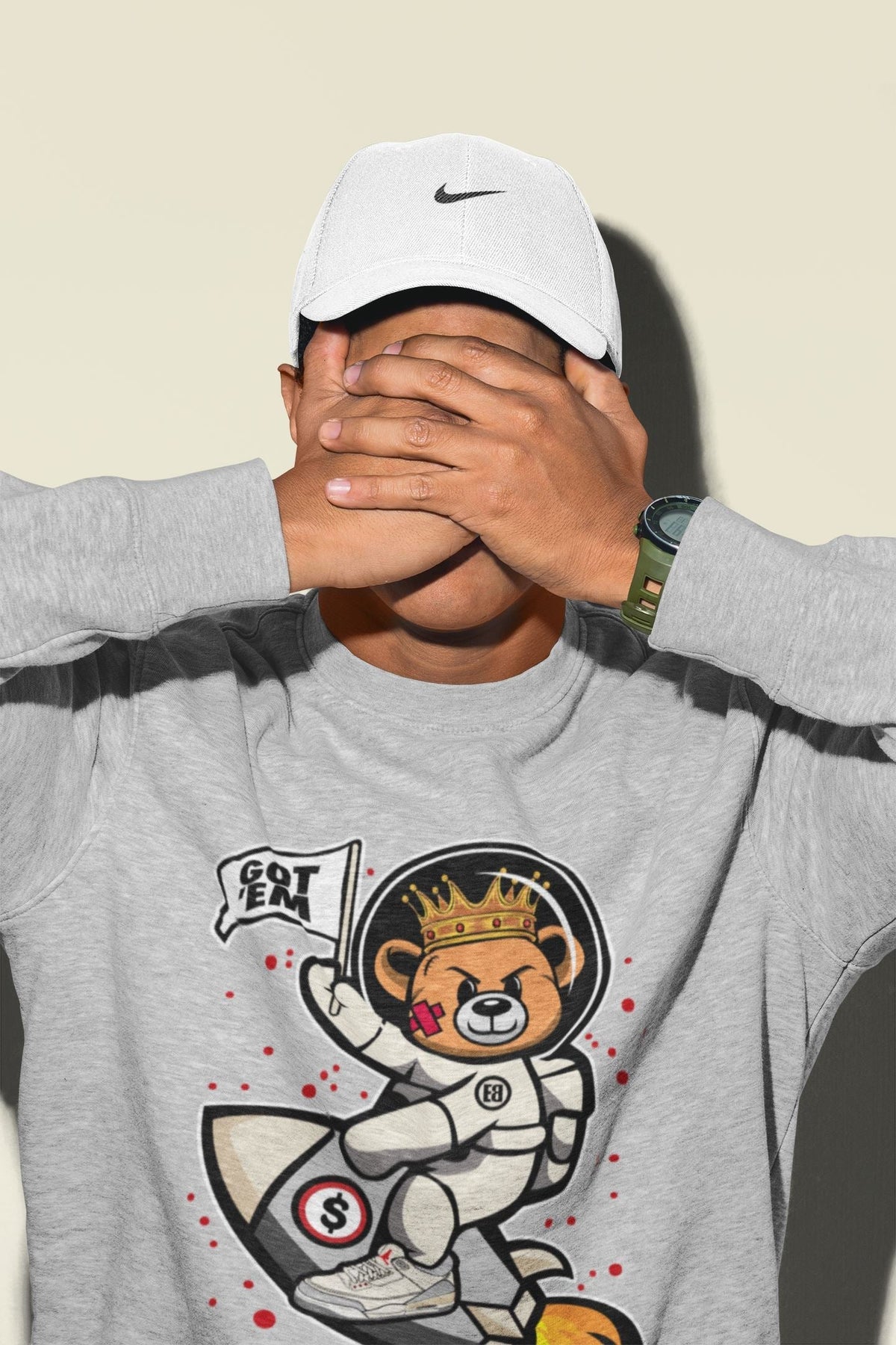 Jordan 1 Muslin Sneaker Matching T-Shirt Astronaut Bear Sneaker Tees Jordan 1 Muslin Sneaker Release Tees Crew Neck Tees