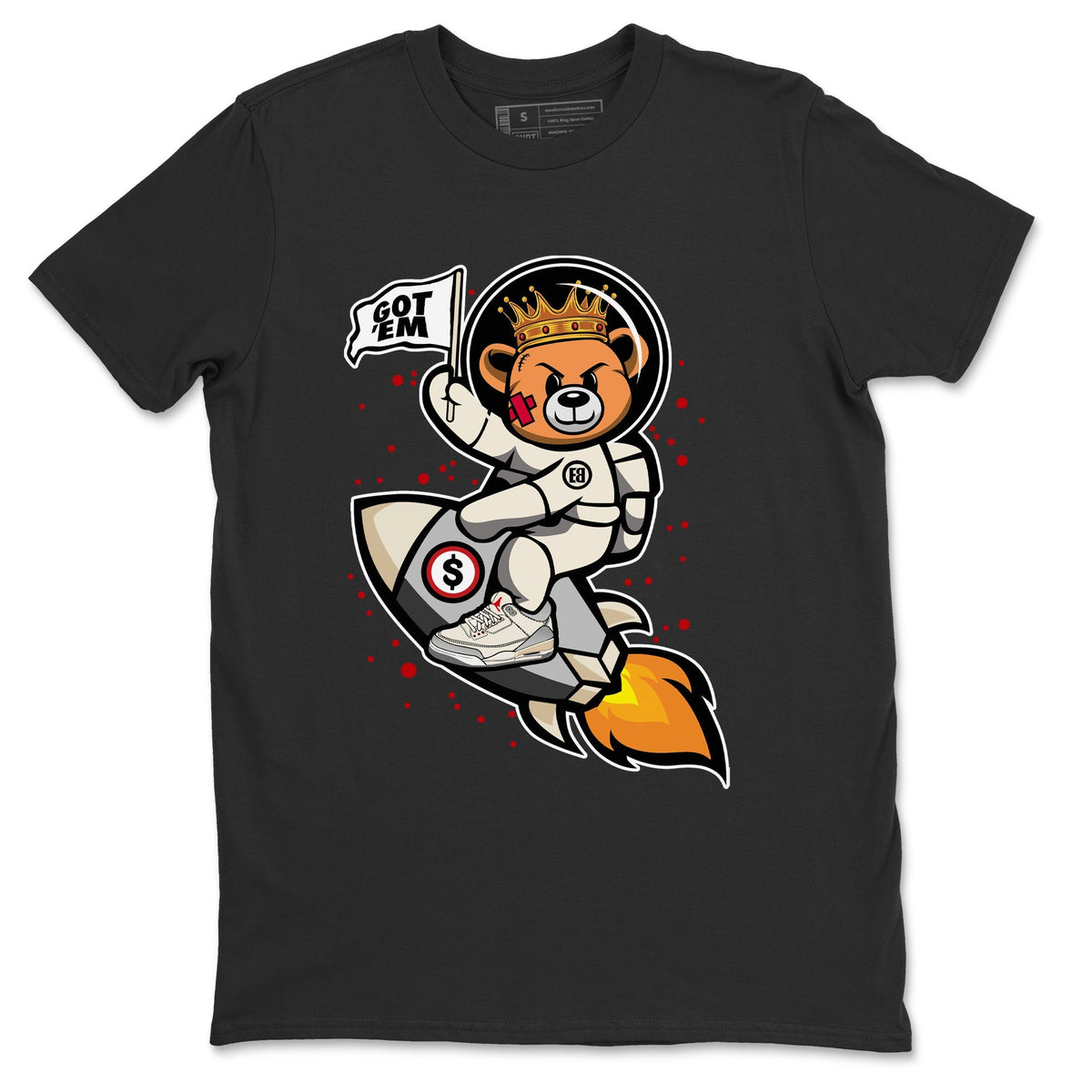 Jordan 1 Muslin Sneaker Matching T-Shirt Astronaut Bear Sneaker Tees Jordan 1 Muslin Sneaker Release Tees Crew Neck Tees