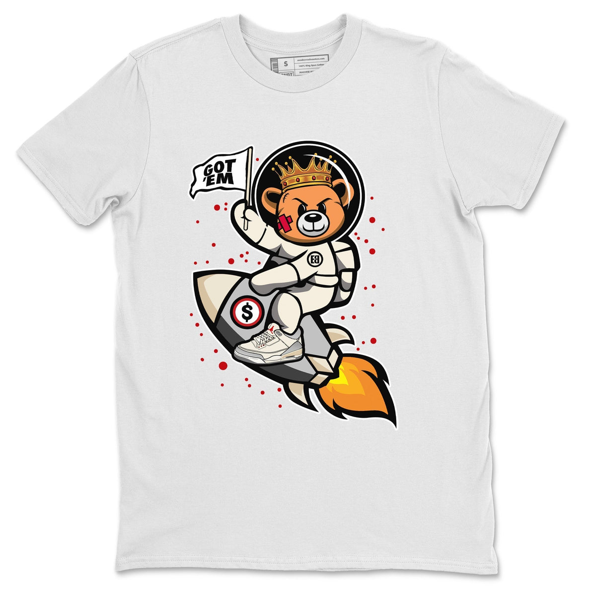 Jordan 1 Muslin Sneaker Matching T-Shirt Astronaut Bear Sneaker Tees Jordan 1 Muslin Sneaker Release Tees Crew Neck Tees