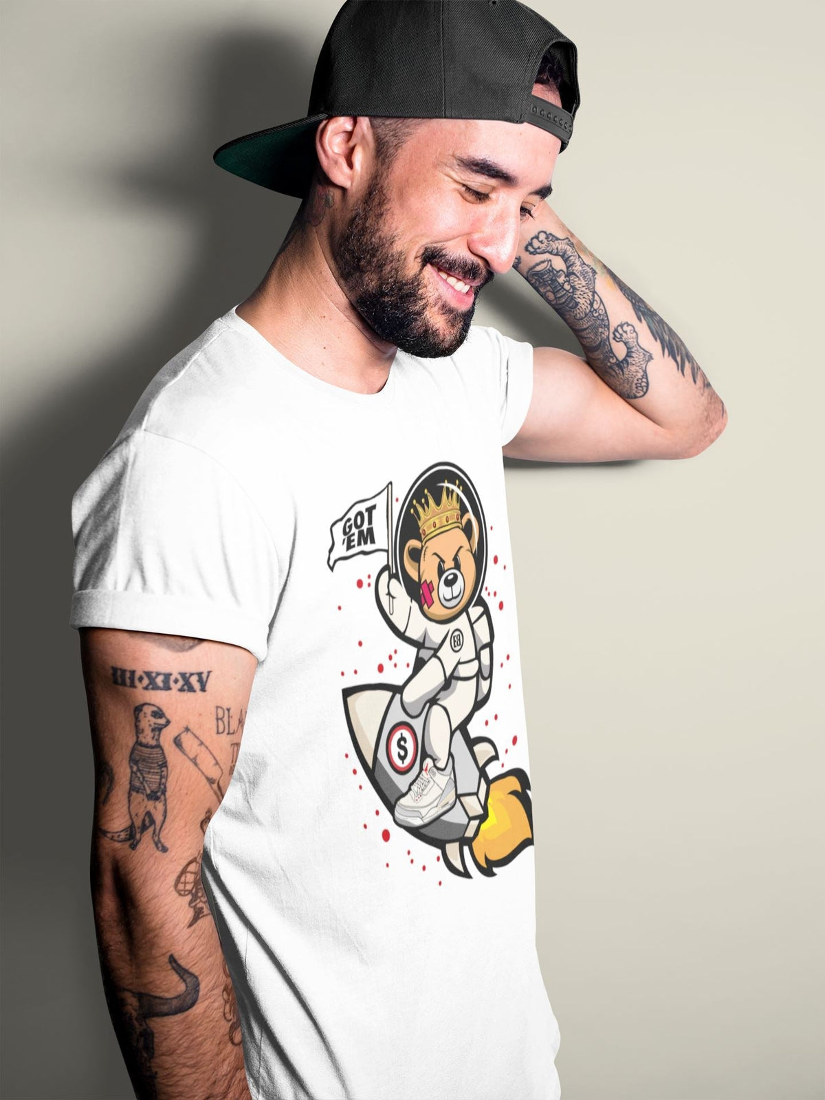 Jordan 1 Muslin Sneaker Matching T-Shirt Astronaut Bear Sneaker Tees Jordan 1 Muslin Sneaker Release Tees Crew Neck Tees