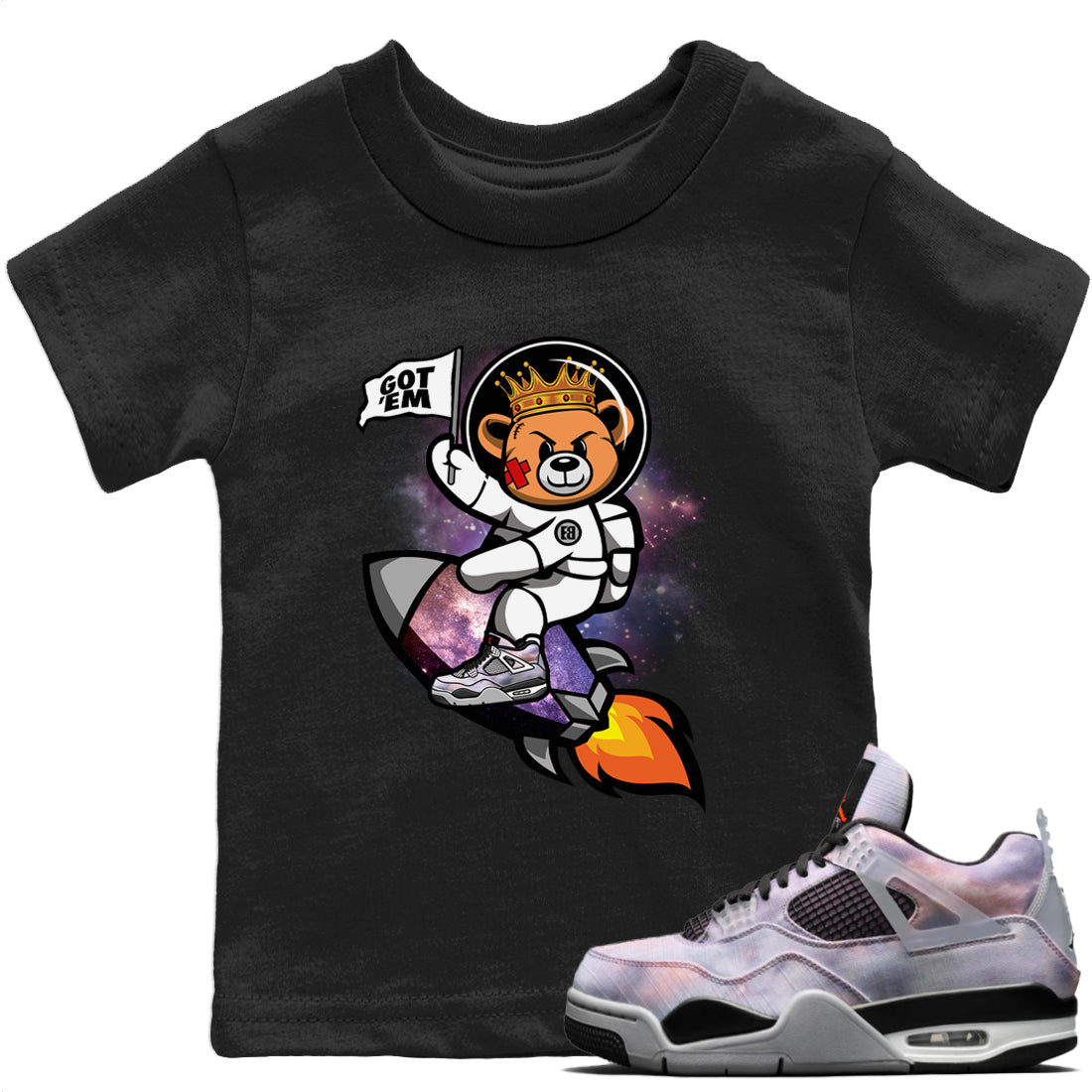 Jordan 4 Zen Master Sneaker Matching T-Shirt Astronaut Bear Sneaker Tees Jordan 4 Zen Master Sneaker Release Tees Kids Shirts