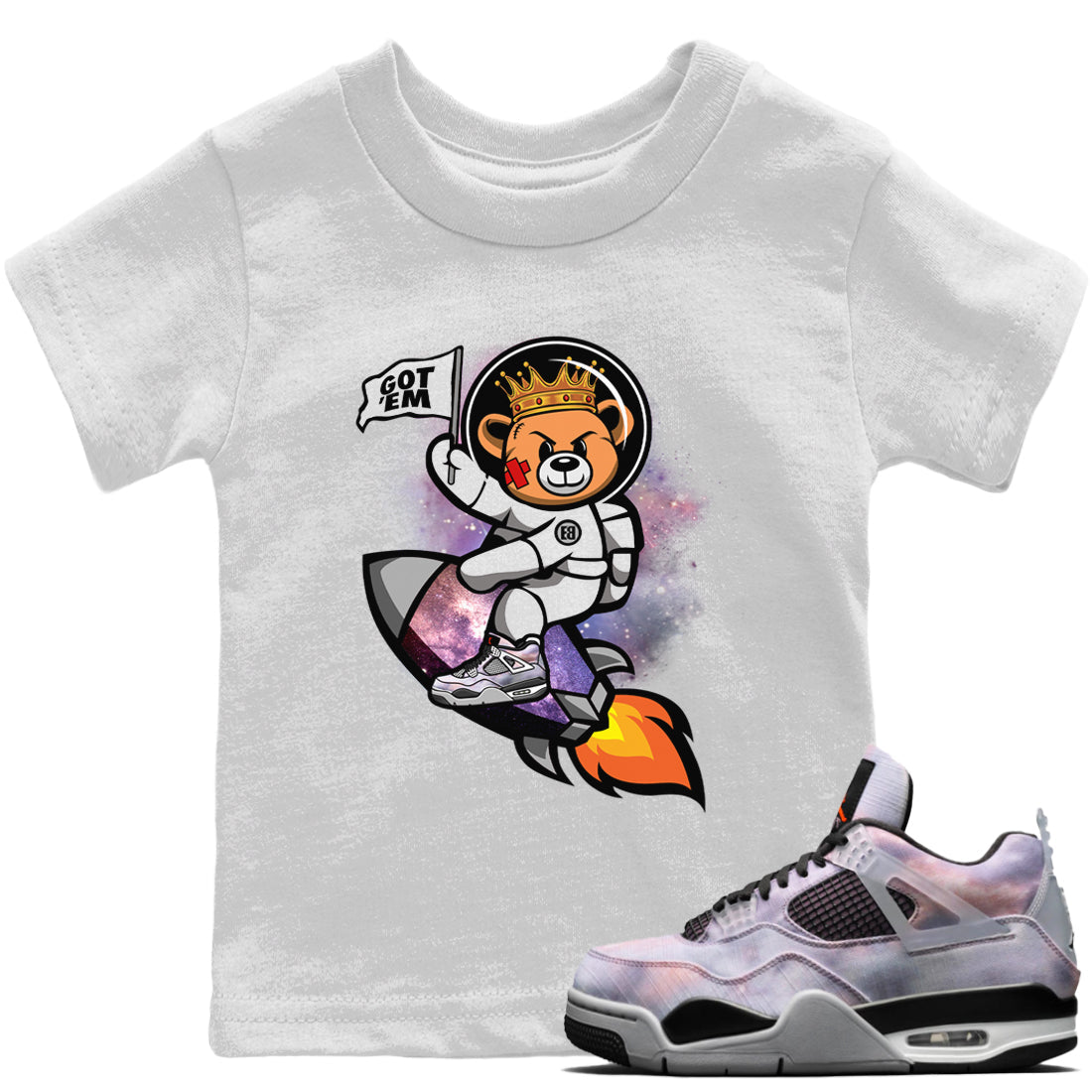 Jordan 4 Zen Master Sneaker Matching T-Shirt Astronaut Bear Sneaker Tees Jordan 4 Zen Master Sneaker Release Tees Kids Shirts