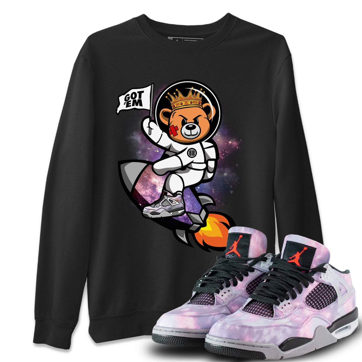 Jordan 4 Zen Master Sneaker Matching T-Shirt Astronaut Bear Sneaker Tees Jordan 4 Zen Master Sneaker Release Tees Crew Neck Tees