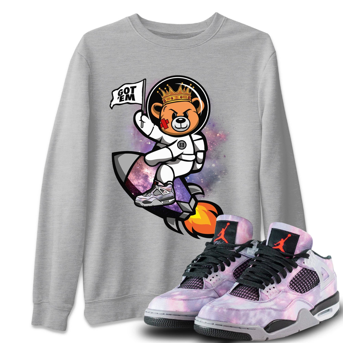 Jordan 4 Zen Master Sneaker Matching T-Shirt Astronaut Bear Sneaker Tees Jordan 4 Zen Master Sneaker Release Tees Crew Neck Tees