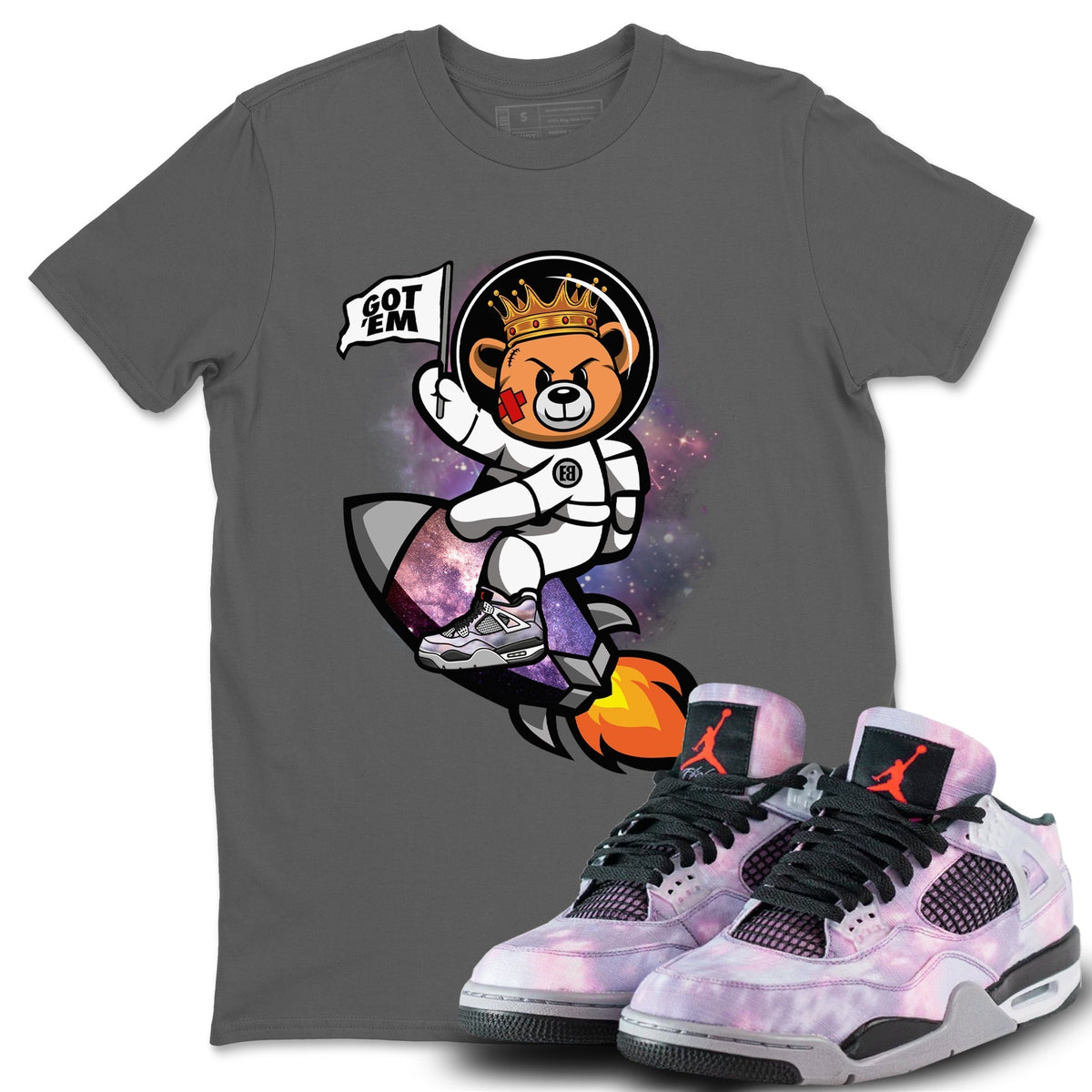 Jordan 4 Zen Master Sneaker Matching T-Shirt Astronaut Bear Sneaker Tees Jordan 4 Zen Master Sneaker Release Tees Crew Neck Tees