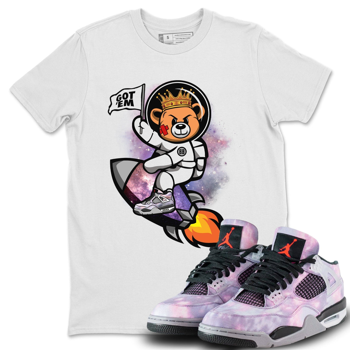 Jordan 4 Zen Master Sneaker Matching T-Shirt Astronaut Bear Sneaker Tees Jordan 4 Zen Master Sneaker Release Tees Crew Neck Tees