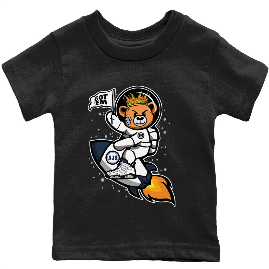 Jordan 6 Midnight Navy Sneaker Matching T-Shirt Astronaut Bear Sneaker Tees Jordan 6 Midnight Navy Sneaker Release Tees Kids Shirts
