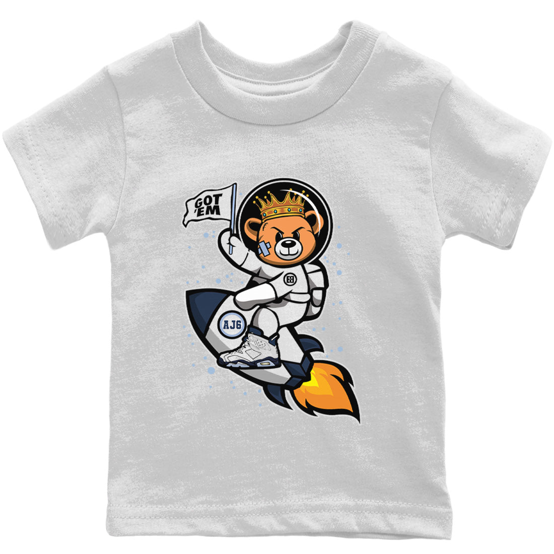 Jordan 6 Midnight Navy Sneaker Matching T-Shirt Astronaut Bear Sneaker Tees Jordan 6 Midnight Navy Sneaker Release Tees Kids Shirts