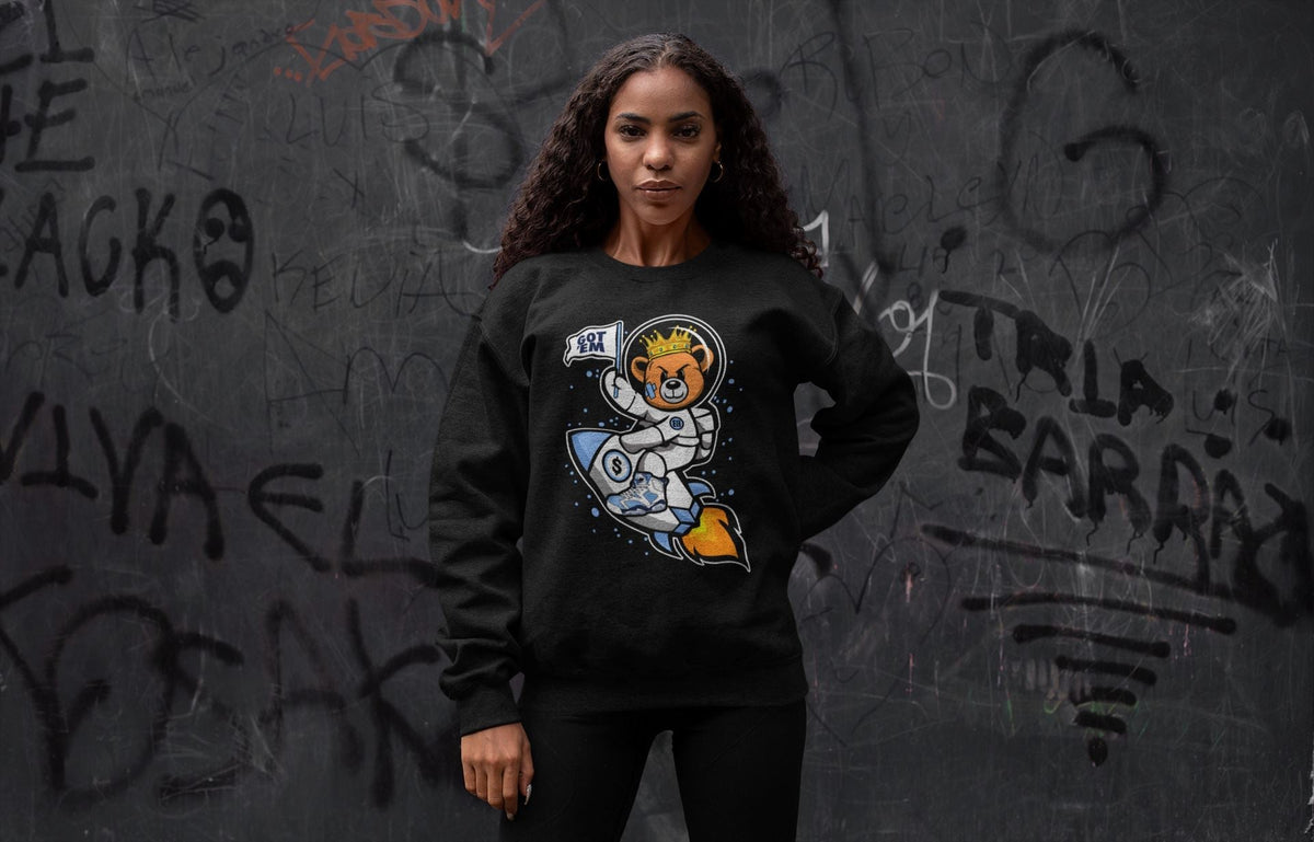 Jordan 6 UNC Shirt To Match Jordans Astronaut Bear Sneaker Tees Jordan 6 UNC Drip Gear Zone Sneaker Matching Clothing Unisex Shirts