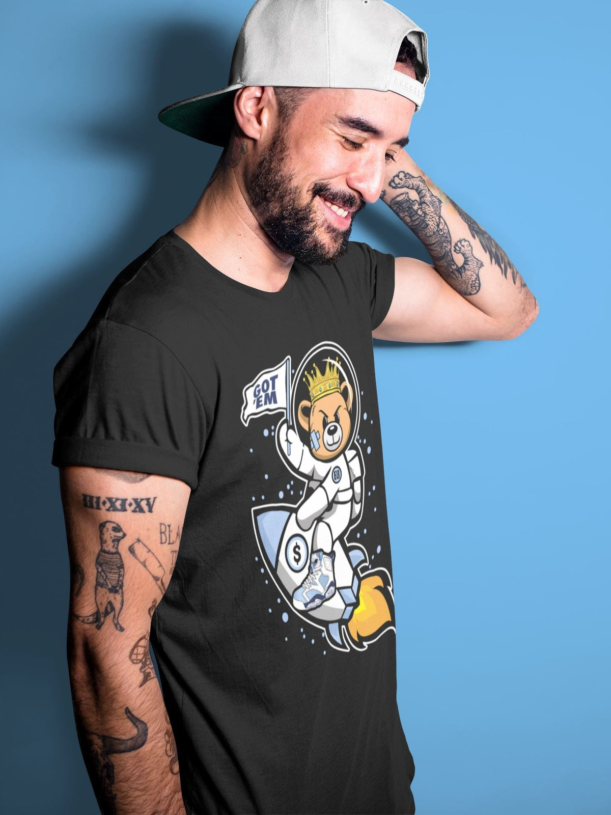 Jordan 6 UNC Shirt To Match Jordans Astronaut Bear Sneaker Tees Jordan 6 UNC Drip Gear Zone Sneaker Matching Clothing Unisex Shirts