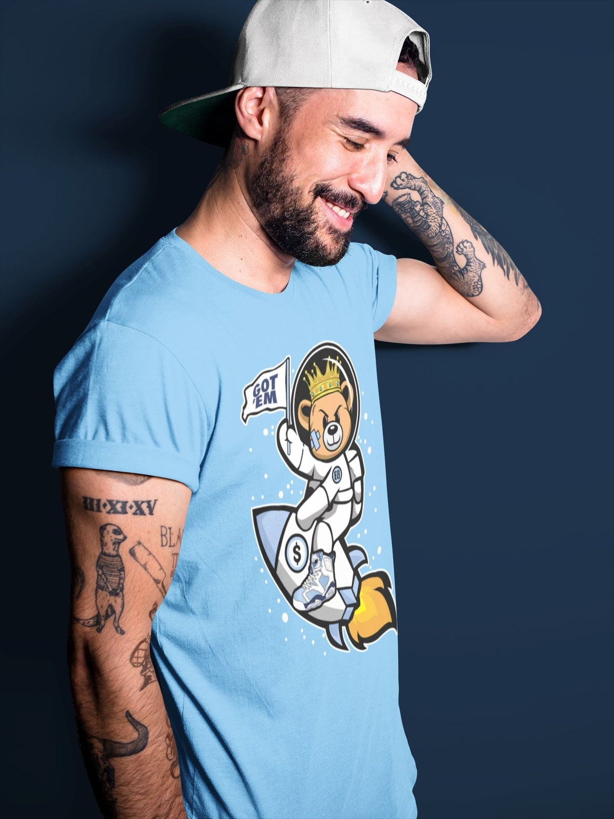 Jordan 6 UNC Shirt To Match Jordans Astronaut Bear Sneaker Tees Jordan 6 UNC Drip Gear Zone Sneaker Matching Clothing Unisex Shirts