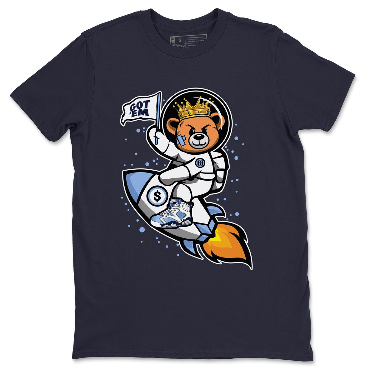 Jordan 6 UNC Shirt To Match Jordans Astronaut Bear Sneaker Tees Jordan 6 UNC Drip Gear Zone Sneaker Matching Clothing Unisex Shirts