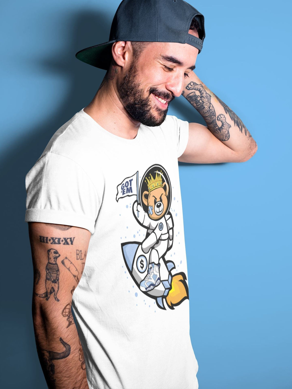 Jordan 6 UNC Shirt To Match Jordans Astronaut Bear Sneaker Tees Jordan 6 UNC Drip Gear Zone Sneaker Matching Clothing Unisex Shirts