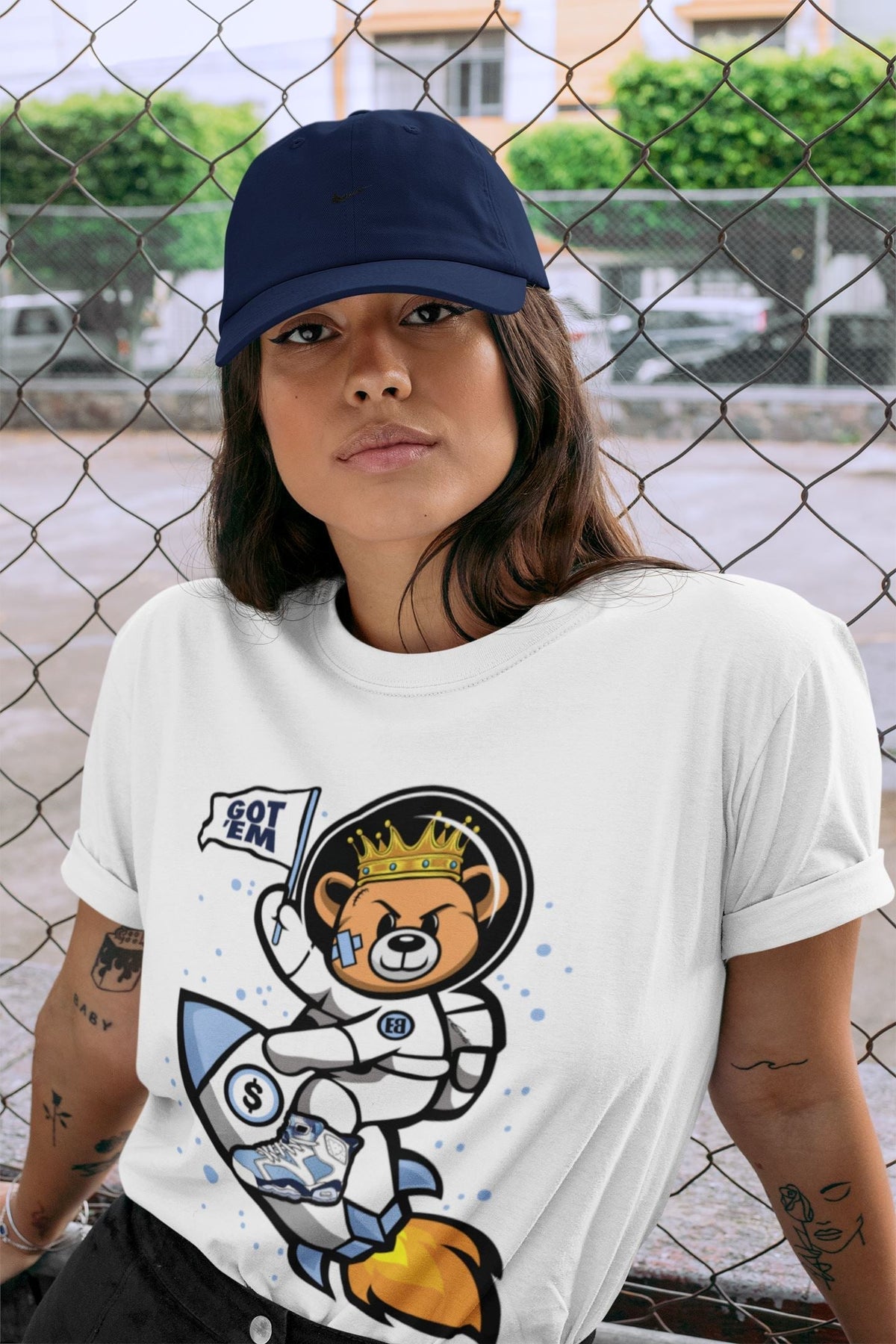Jordan 6 UNC Shirt To Match Jordans Astronaut Bear Sneaker Tees Jordan 6 UNC Drip Gear Zone Sneaker Matching Clothing Unisex Shirts