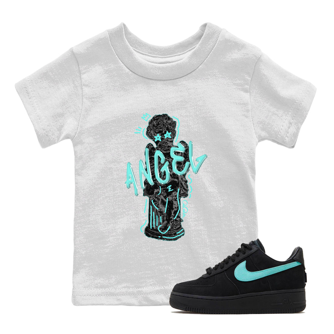 Air Force 1 Tiffany Shirt To Match Jordans Baby Angel Sneaker Tees Nike Tiffany AF1Drip Gear Zone Sneaker Matching Clothing Kids Shirts White 1