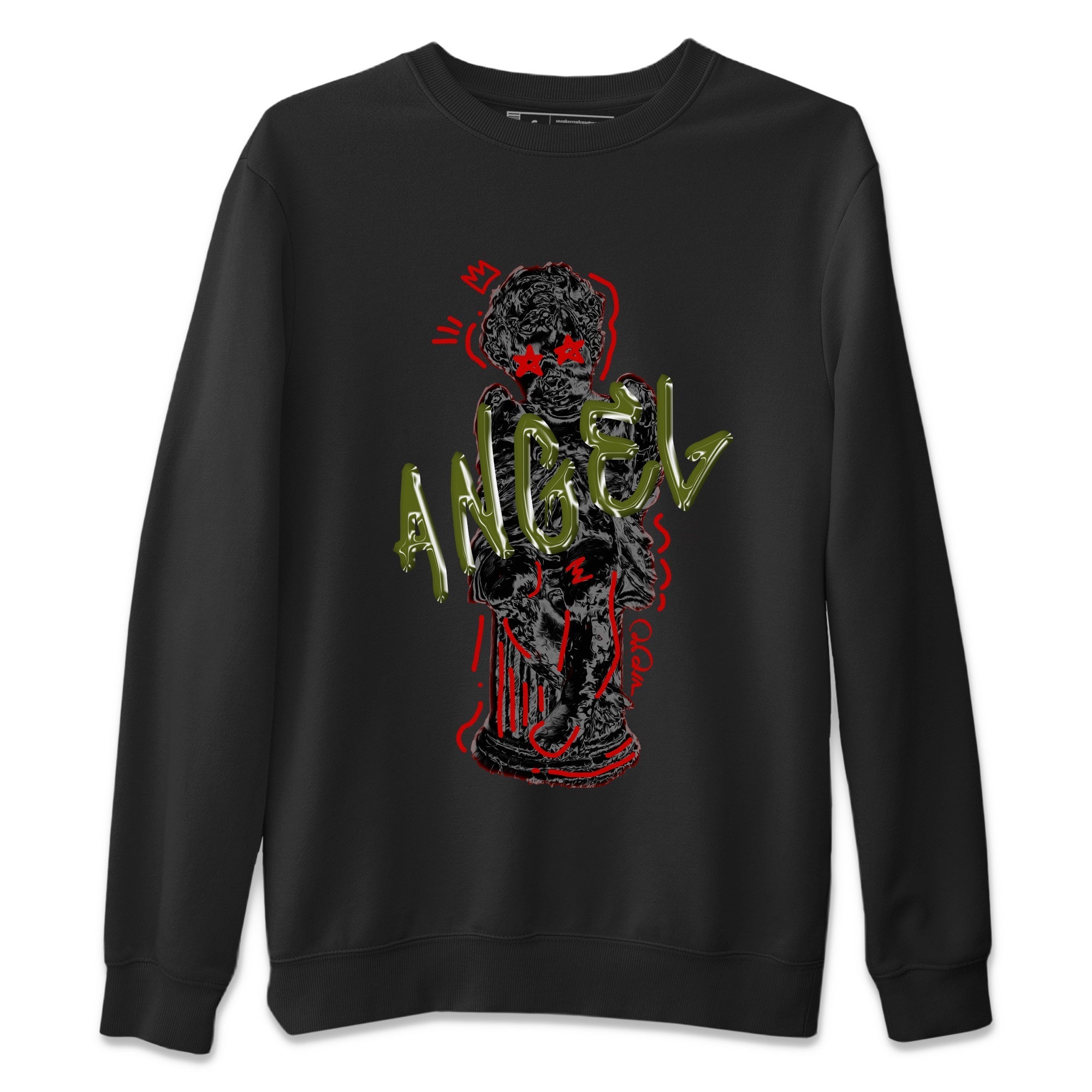 Air Jordan 1 Travis Scott Olive Sneaker Match Tees Baby Angel Streetwear Sneaker Shirt AJ1 OG Travis Scott Olive Sneaker Release Tees Unisex Shirts Black 2