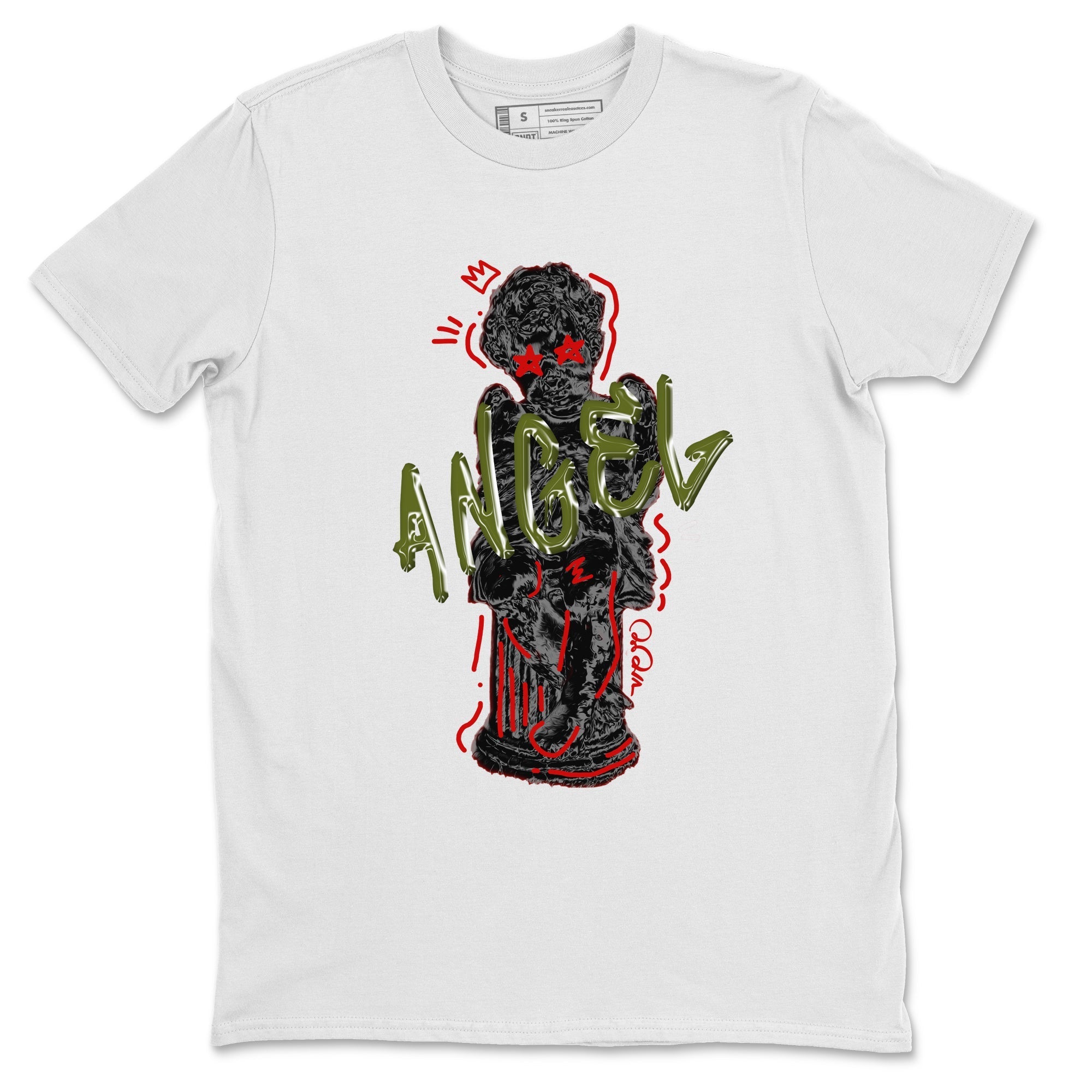 Air Jordan 1 Travis Scott Olive Sneaker Match Tees Baby Angel Streetwear Sneaker Shirt AJ1 OG Travis Scott Olive Sneaker Release Tees Unisex Shirts White 2