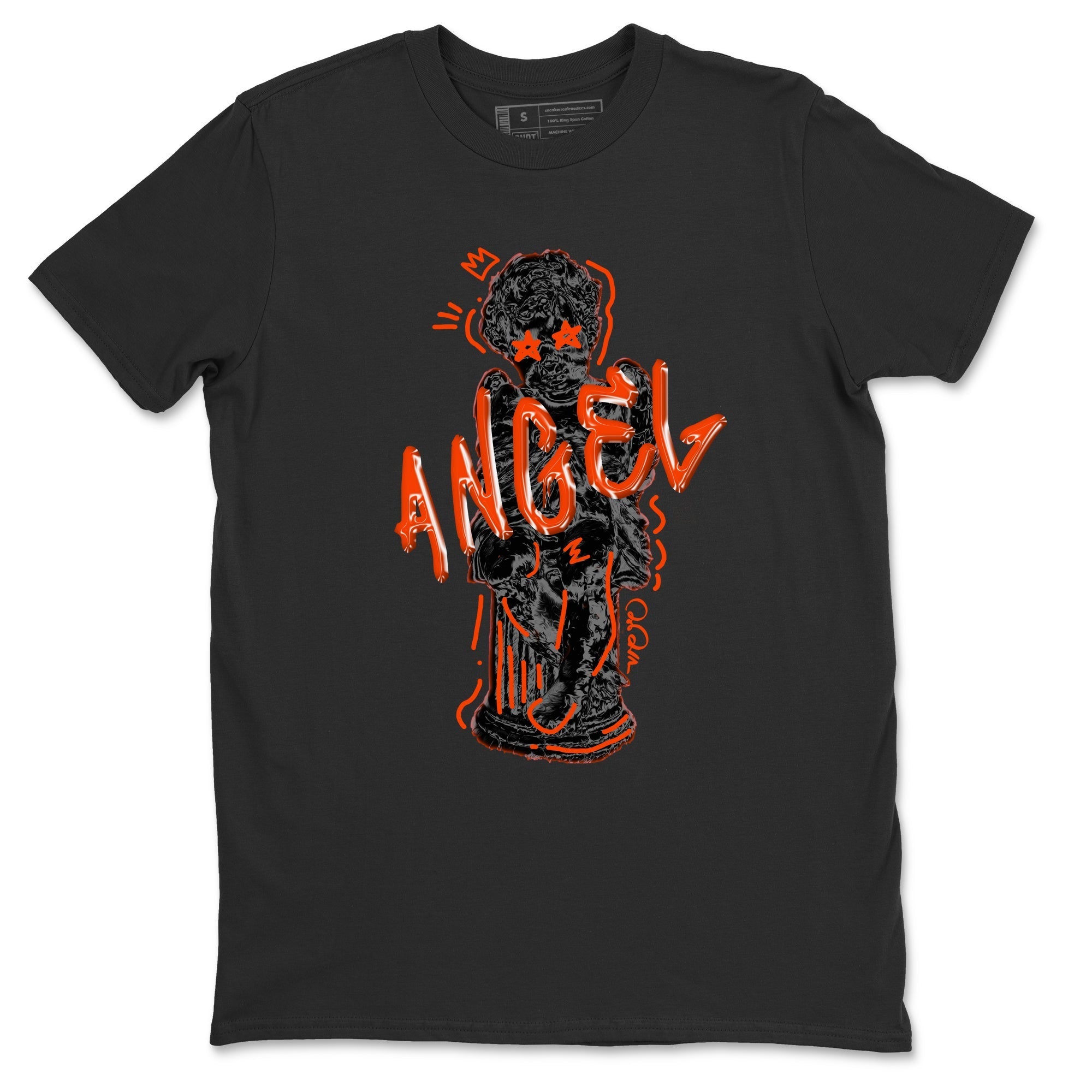 Air Jordan 12 Brilliant Orange Sneaker Match Tees Baby Angel Streetwear Sneaker Shirt AJ12 Brilliant Orange Sneaker Release Tees Unisex Shirts Black 2
