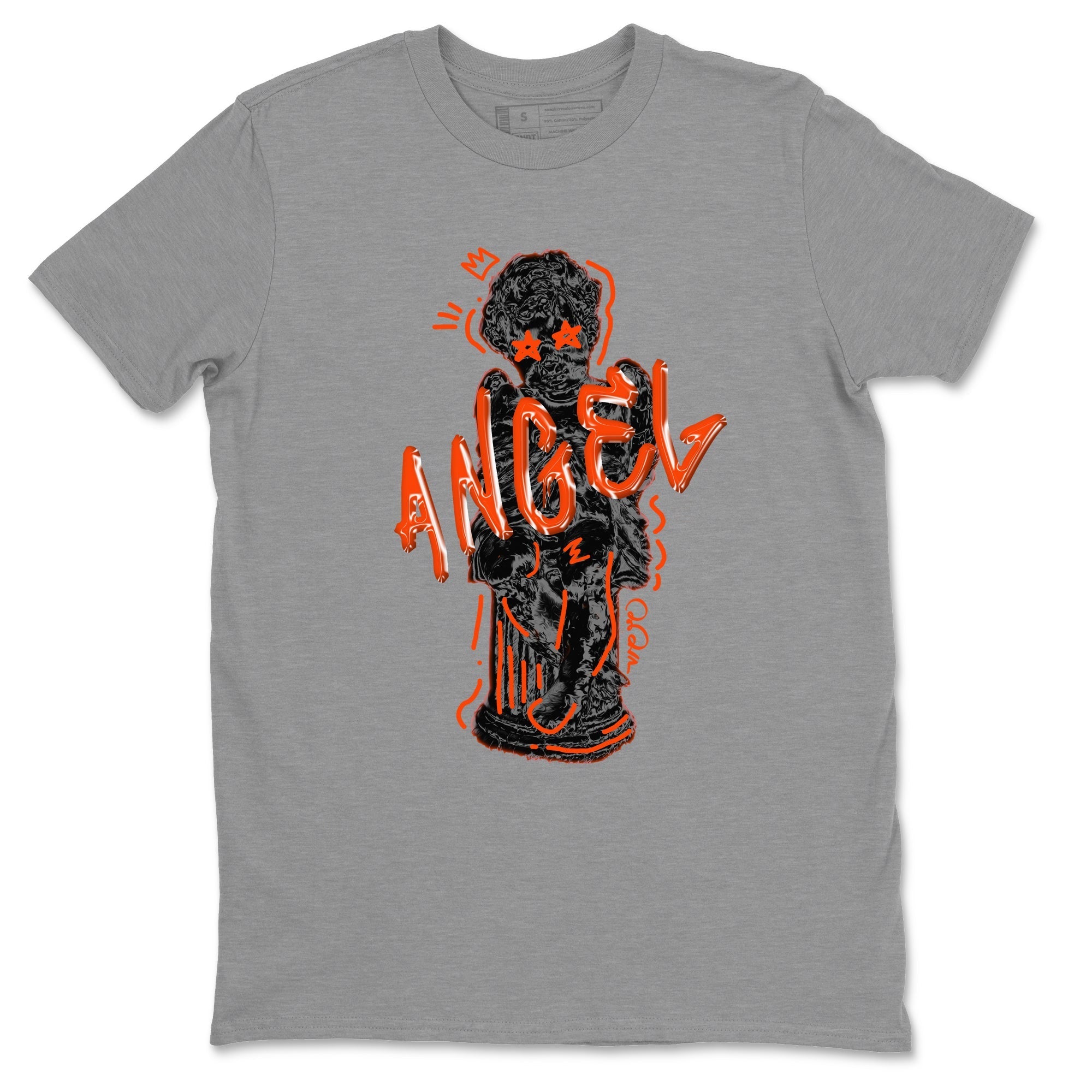 Air Jordan 12 Brilliant Orange Sneaker Match Tees Baby Angel Streetwear Sneaker Shirt AJ12 Brilliant Orange Sneaker Release Tees Unisex Shirts Heather Grey 2