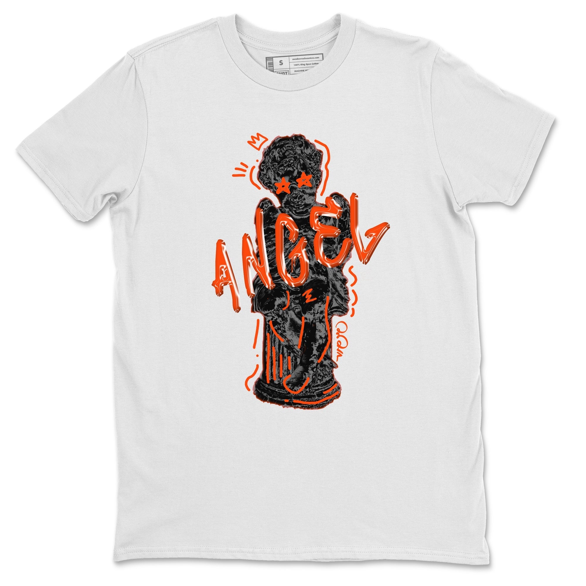 Air Jordan 12 Brilliant Orange Sneaker Match Tees Baby Angel Streetwear Sneaker Shirt AJ12 Brilliant Orange Sneaker Release Tees Unisex Shirts White 2