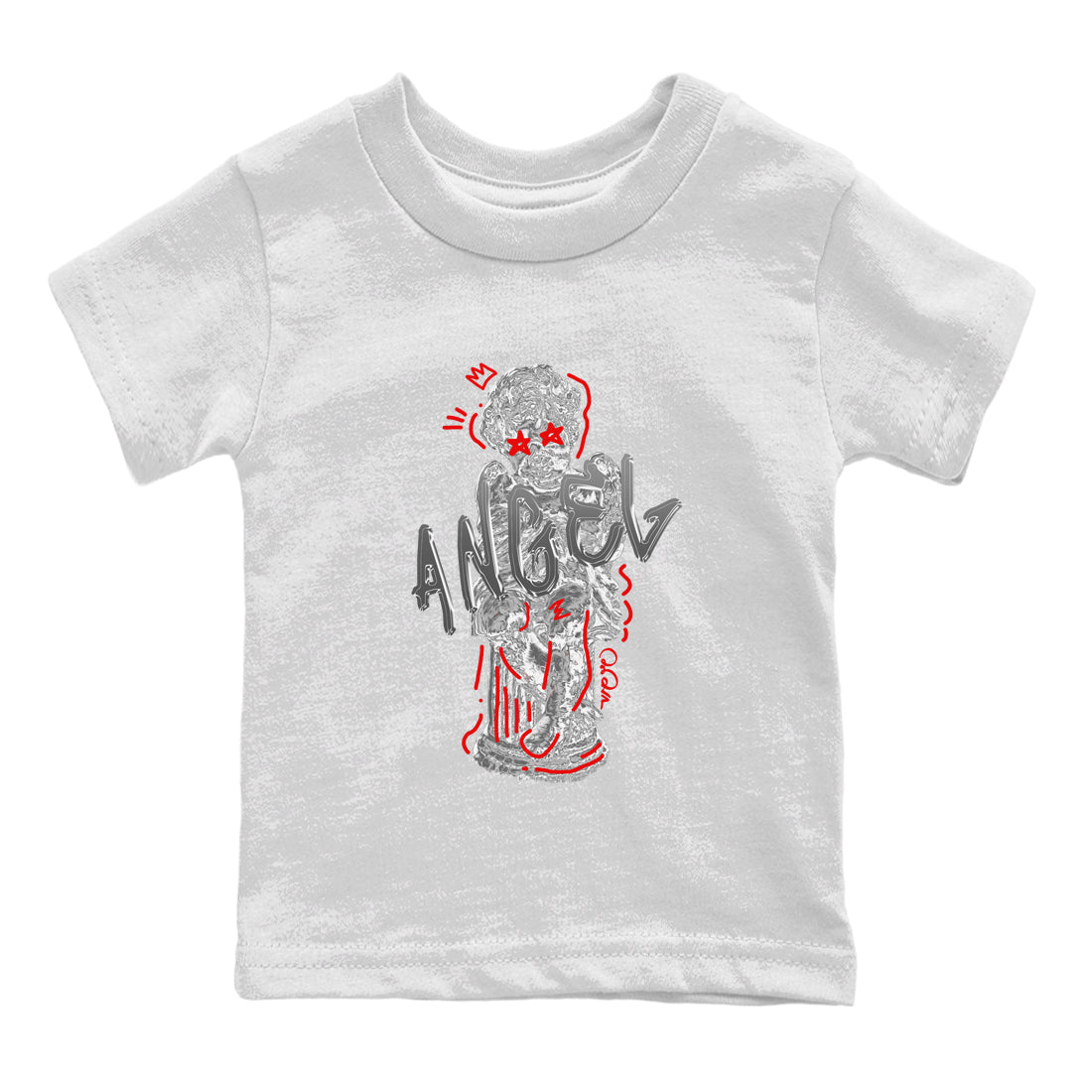 Air Jordan 13 Wolf Grey Sneaker Match Tees Baby Angel Streetwear Sneaker Shirt AJ13 Wolf Grey Sneaker Release Tees Kids Shirts White 2