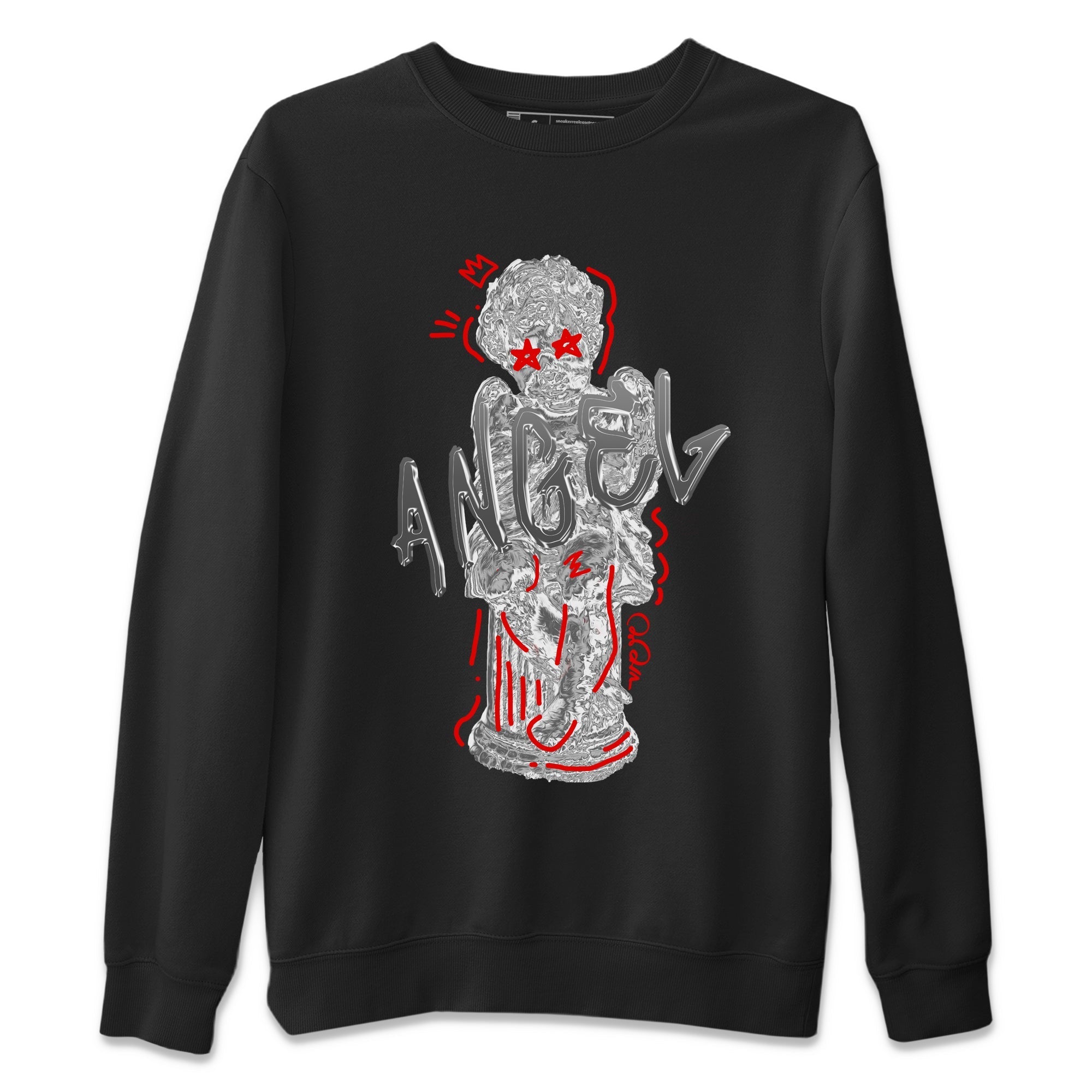 Air Jordan 13 Wolf Grey Sneaker Match Tees Baby Angel Streetwear Sneaker Shirt AJ13 Wolf Grey Sneaker Release Tees Unisex Shirts Black 2