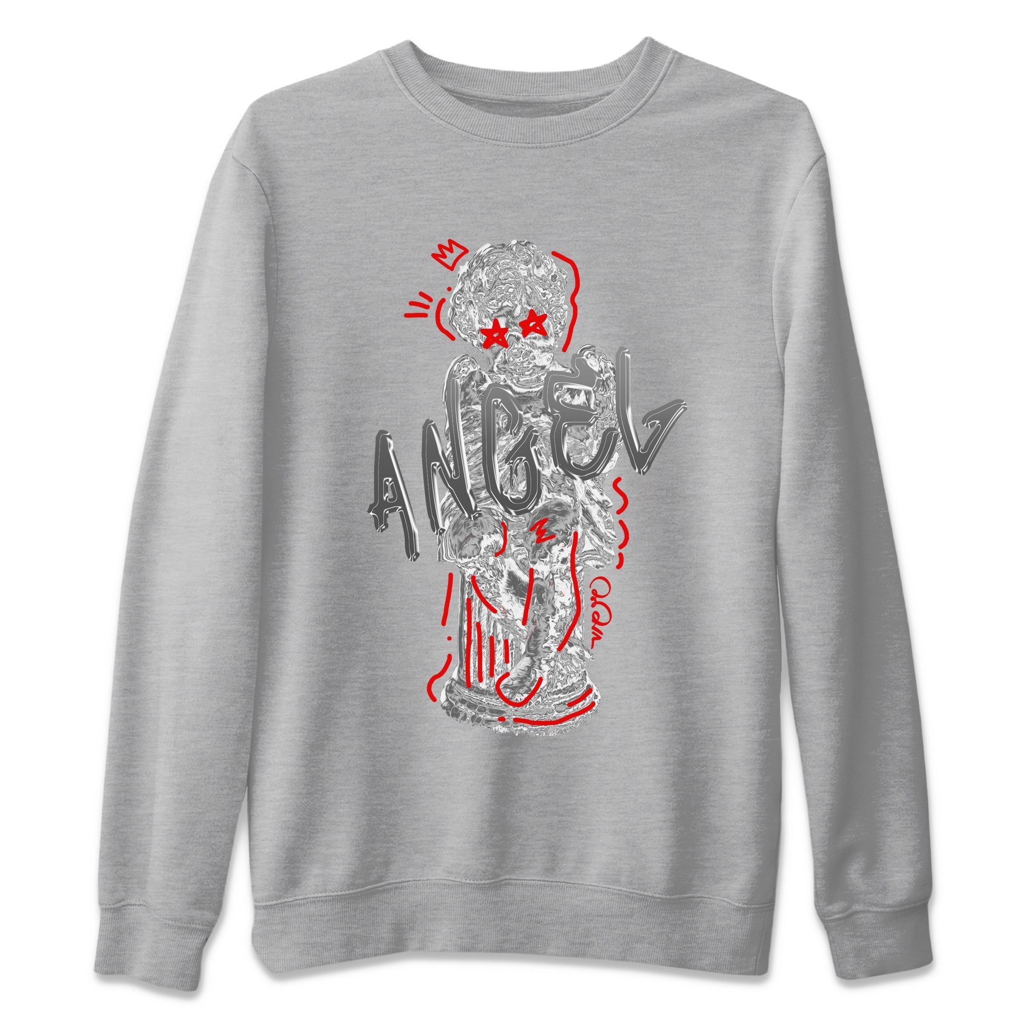 Air Jordan 13 Wolf Grey Sneaker Match Tees Baby Angel Streetwear Sneaker Shirt AJ13 Wolf Grey Sneaker Release Tees Unisex Shirts Heather Grey 2