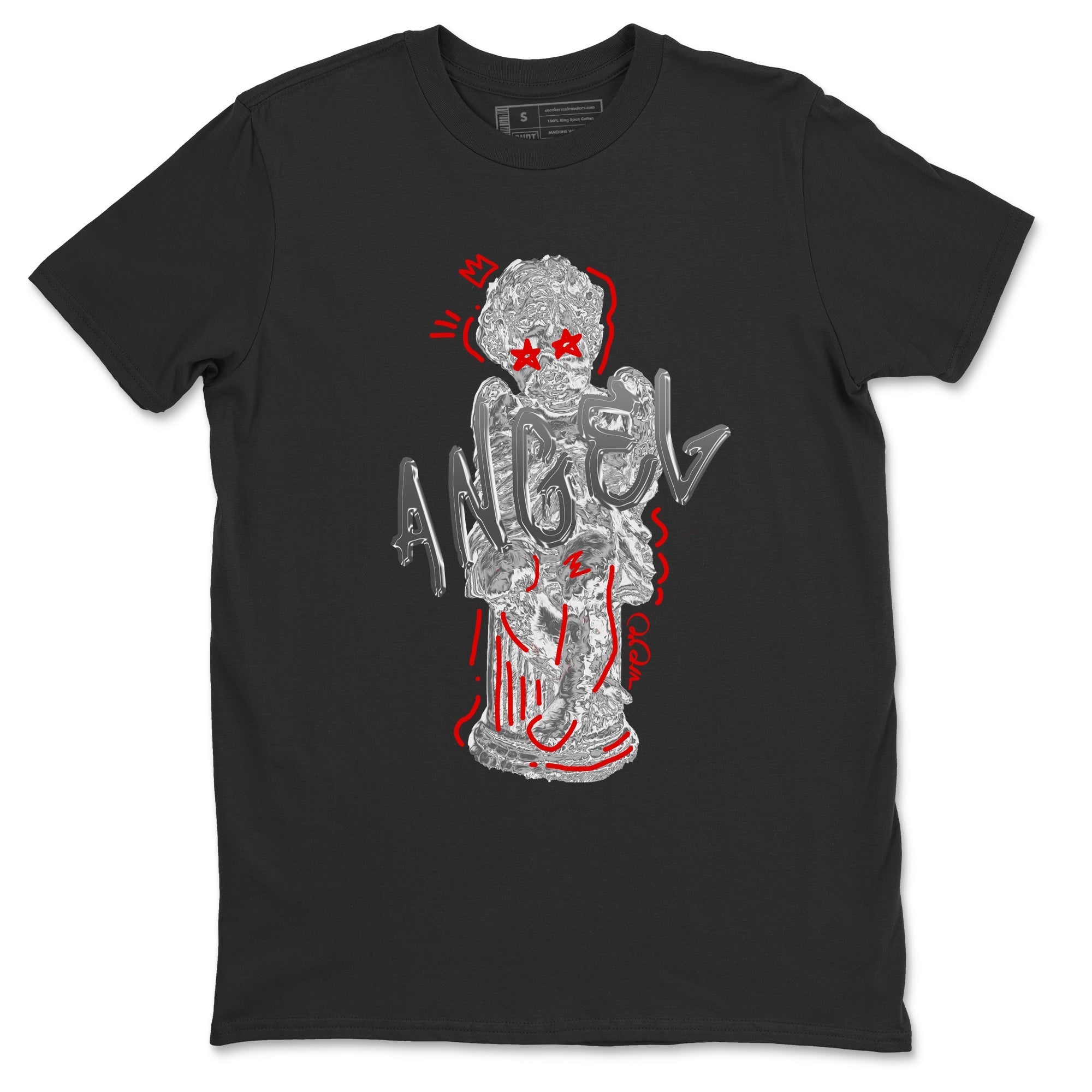 Air Jordan 13 Wolf Grey Sneaker Match Tees Baby Angel Streetwear Sneaker Shirt AJ13 Wolf Grey Sneaker Release Tees Unisex Shirts Black 2