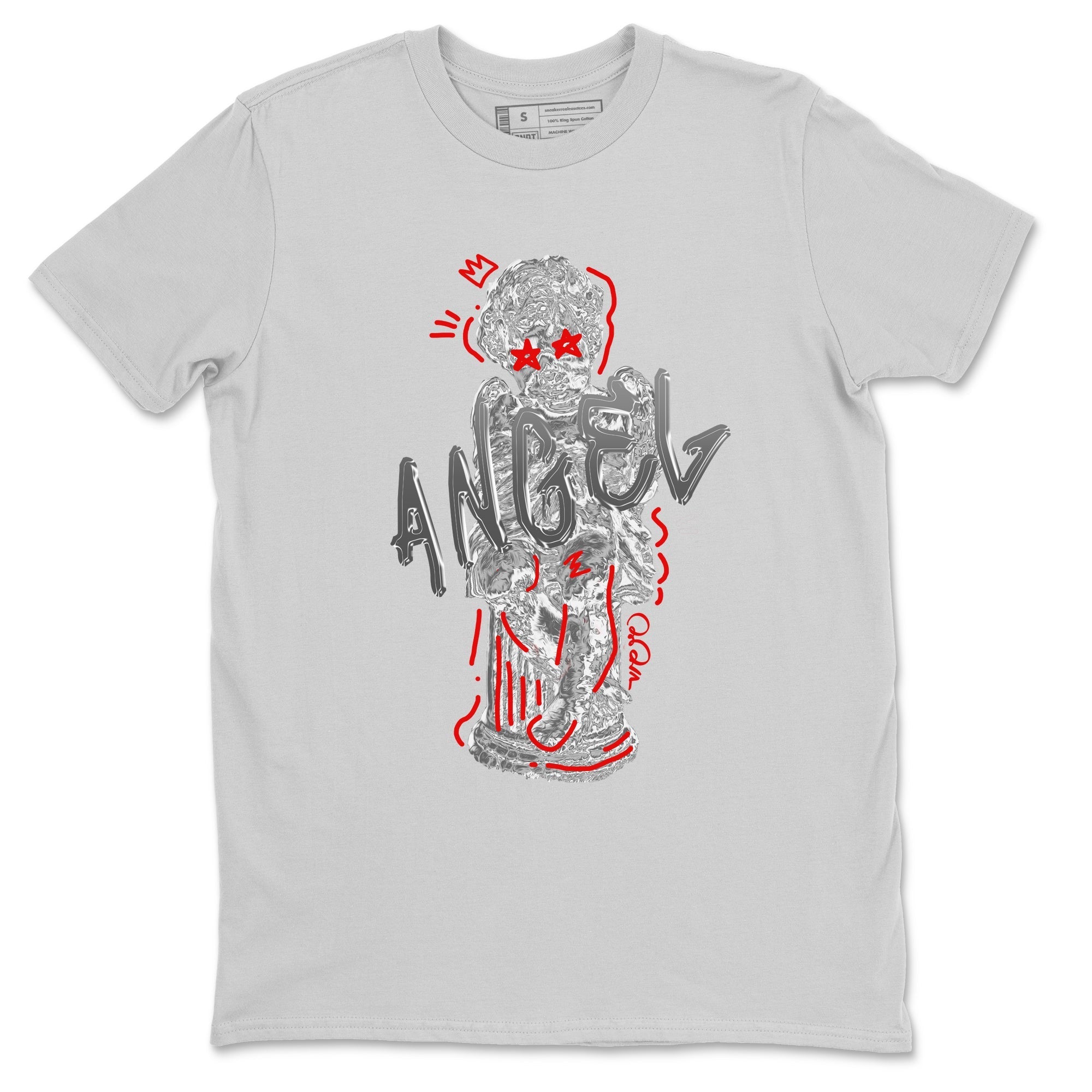 Air Jordan 13 Wolf Grey Sneaker Match Tees Baby Angel Streetwear Sneaker Shirt AJ13 Wolf Grey Sneaker Release Tees Unisex Shirts Silver 2