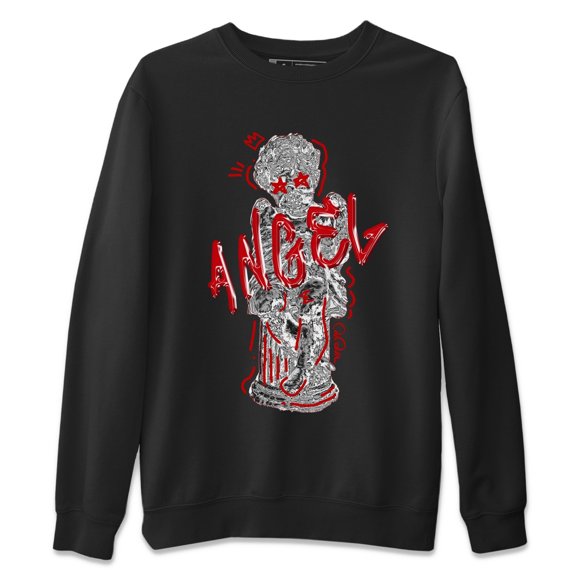 Air Jordan 4 Red Cement Sneaker Match Tees Baby Angel Streetwear Sneaker Shirt AJ4 Retro OG Red Cement Sneaker Release Tees Unisex Shirts Black 2