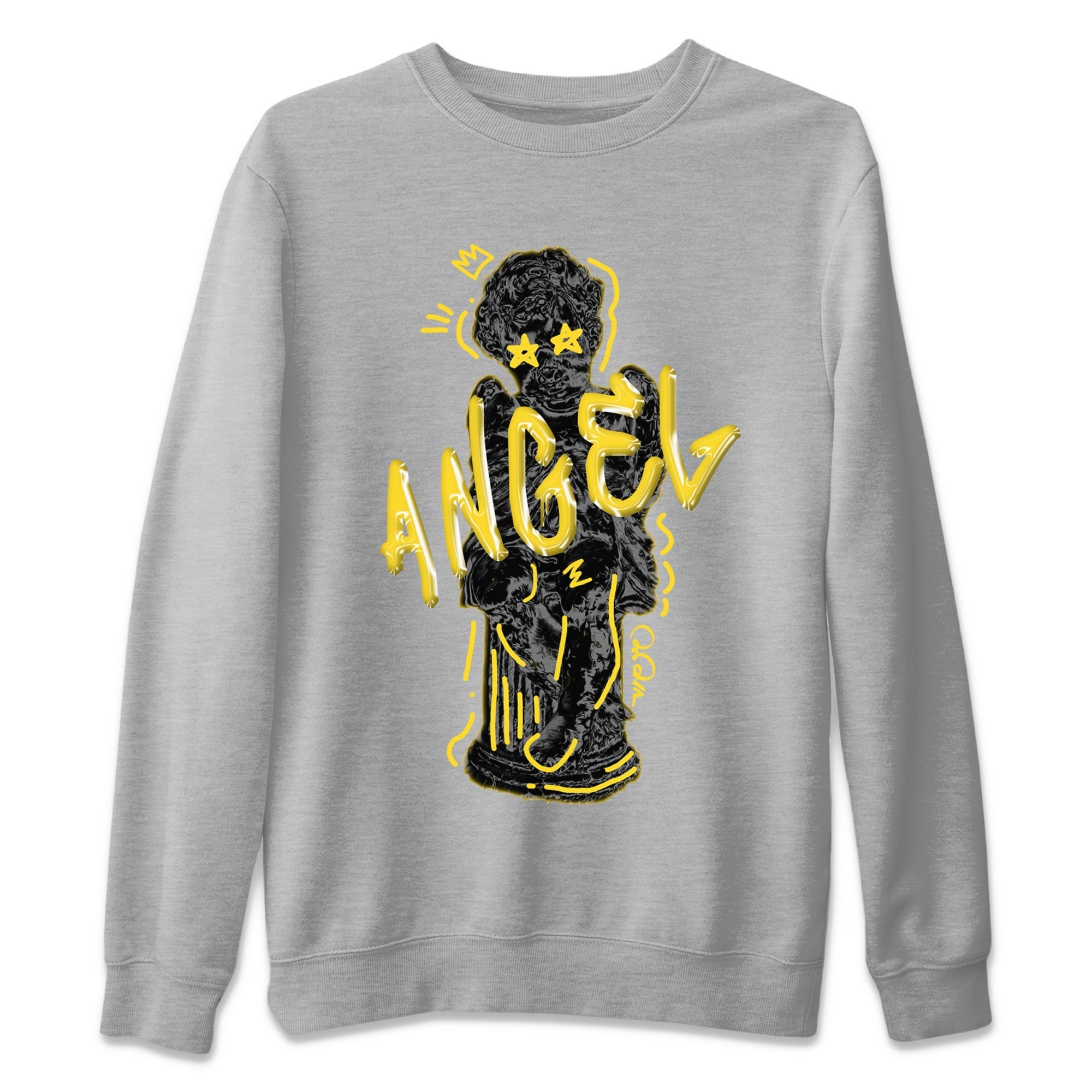 Air Jordan 4 Thunder Sneaker Match Tees Baby Angel Streetwear Sneaker Shirt AJ4 Thunder Jumpman Sneaker Release Tees Unisex Shirts Heather Grey 2