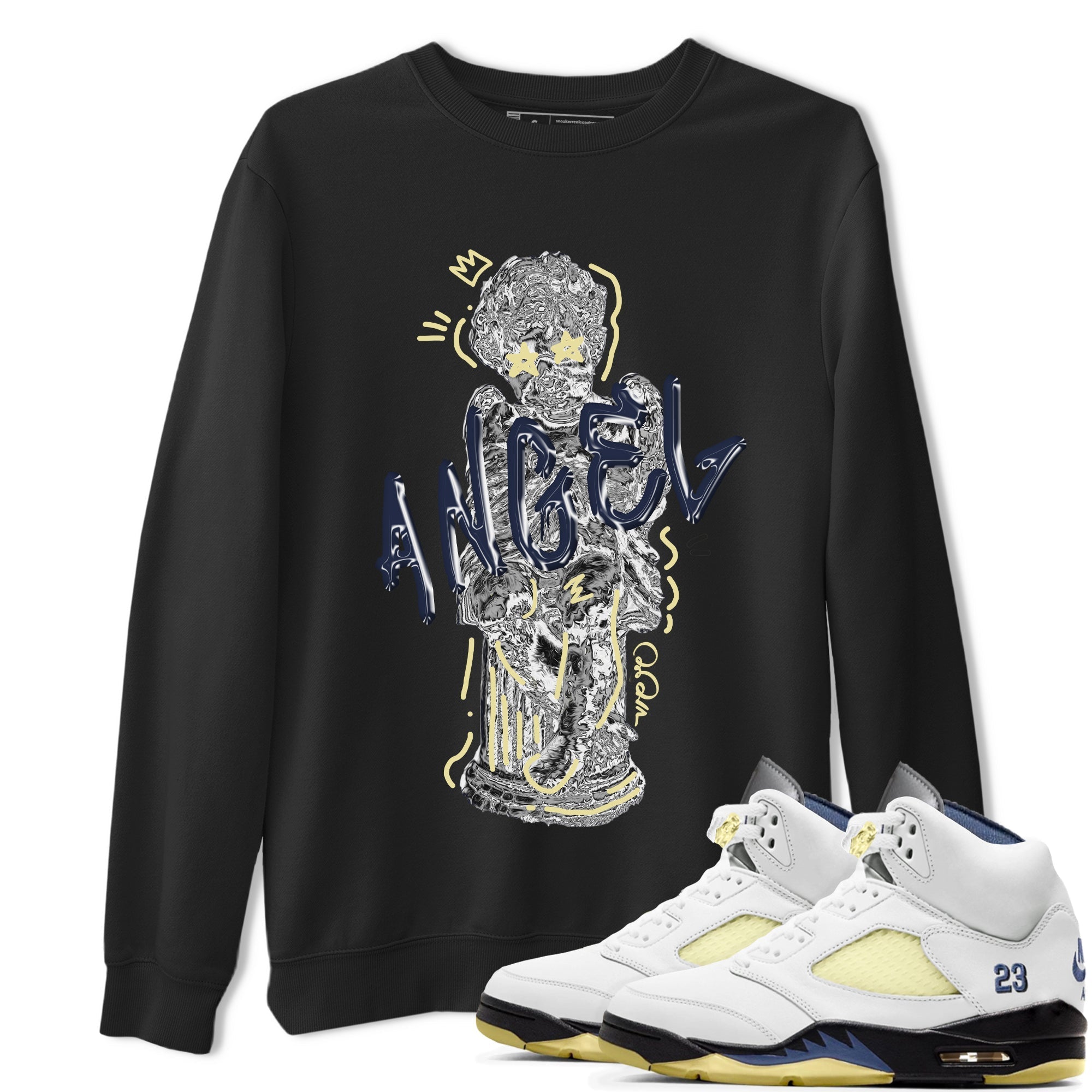 Air Jordan 5 A Ma Maniere x Photon Dust shirt to match jordans Baby Angel sneaker tees Jordan 5 A Ma Maniere "Dawn" Drip Gear Zone Unisex Black 1 T-Shirt