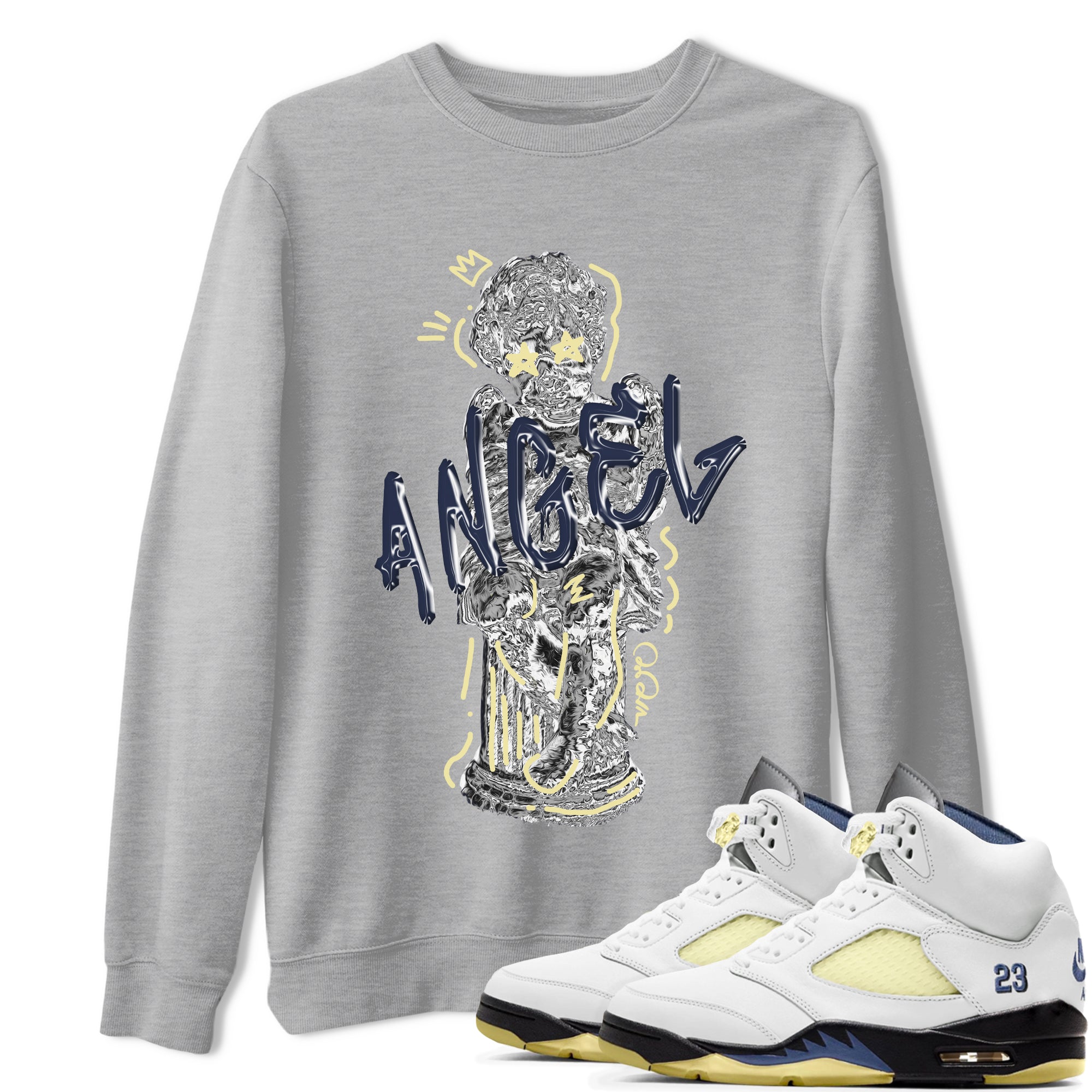 Air Jordan 5 A Ma Maniere x Photon Dust shirt to match jordans Baby Angel sneaker tees Jordan 5 A Ma Maniere "Dawn" Drip Gear Zone Unisex Heather Grey 1 T-Shirt