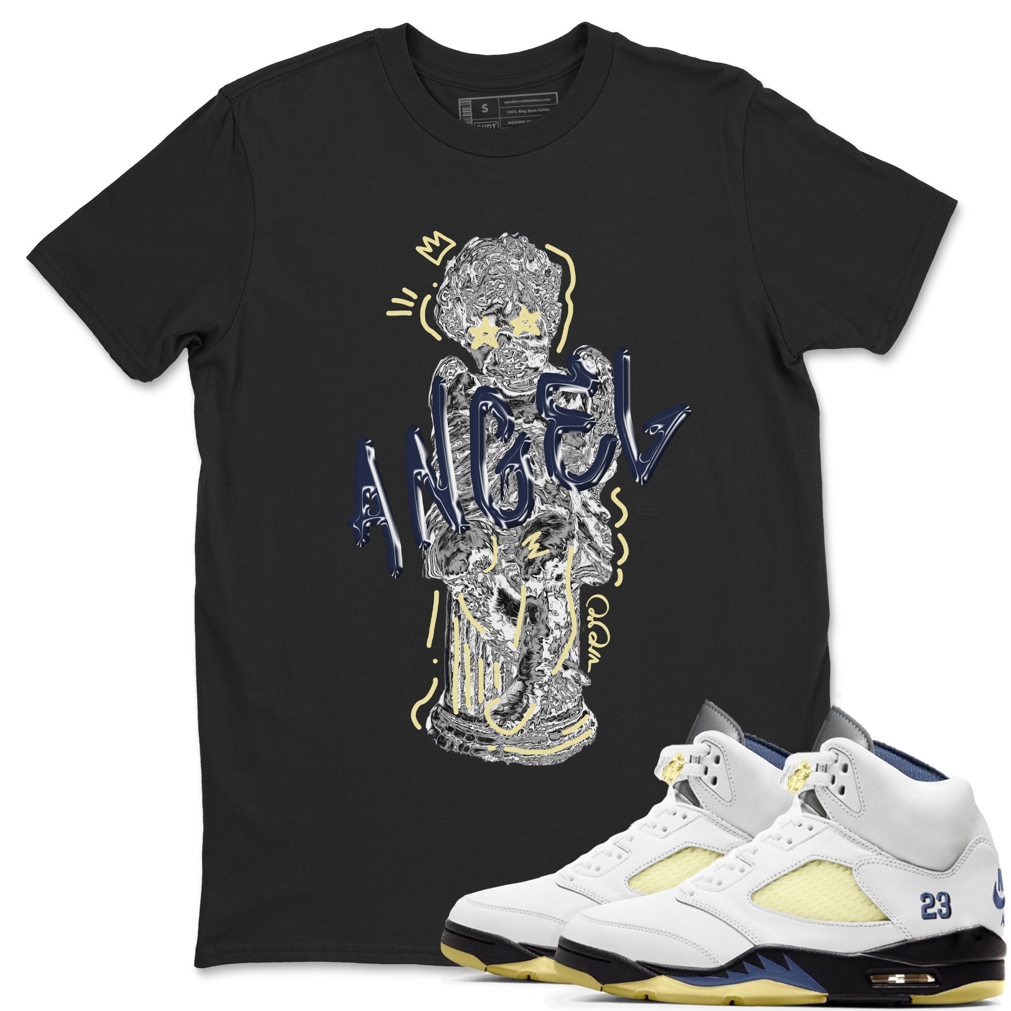 Air Jordan 5 A Ma Maniere x Photon Dust shirt to match jordans Baby Angel sneaker tees Jordan 5 A Ma Maniere "Dawn" Drip Gear Zone Unisex Black 1 T-Shirt