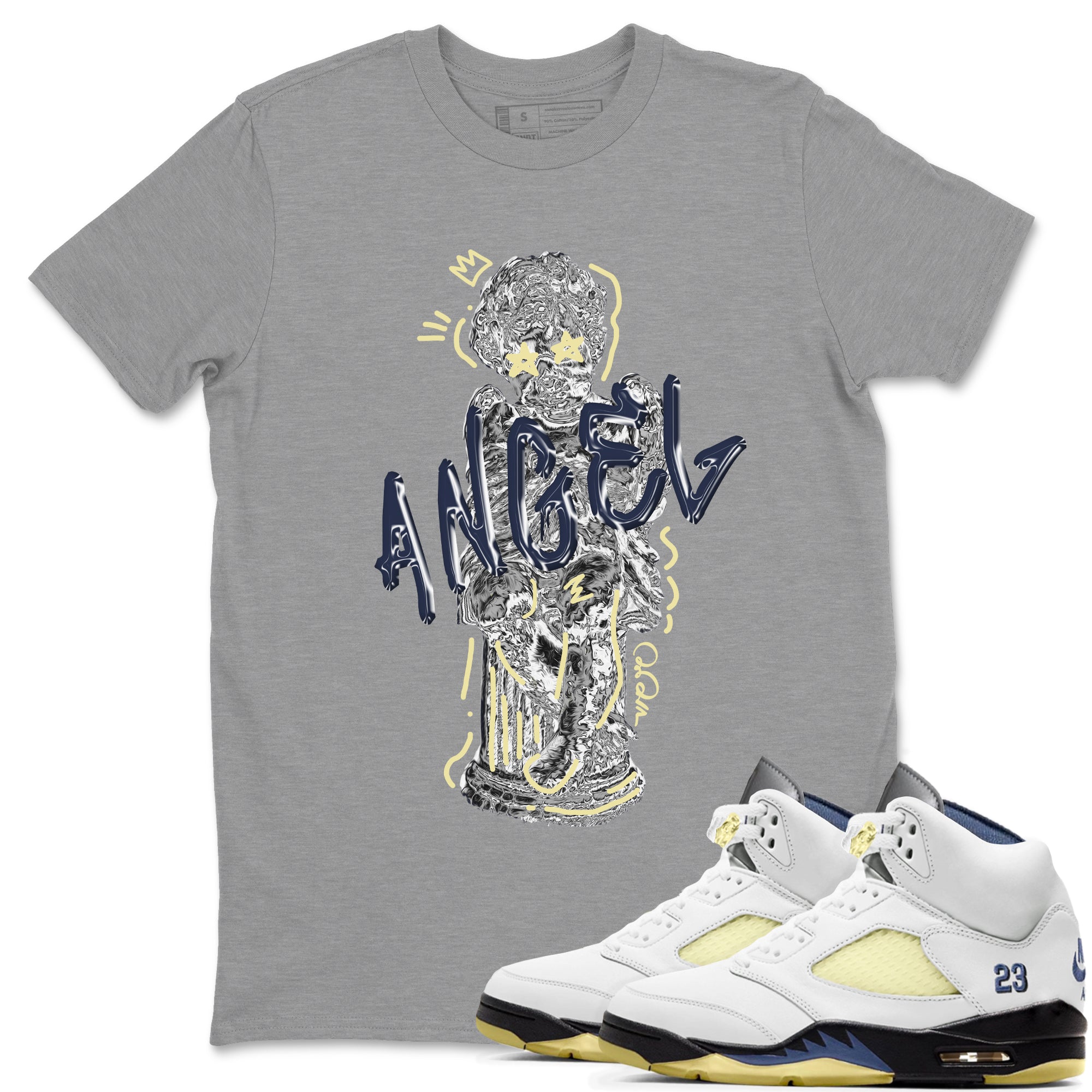 Air Jordan 5 A Ma Maniere x Photon Dust shirt to match jordans Baby Angel sneaker tees Jordan 5 A Ma Maniere "Dawn" Drip Gear Zone Unisex Heather Grey 1 T-Shirt