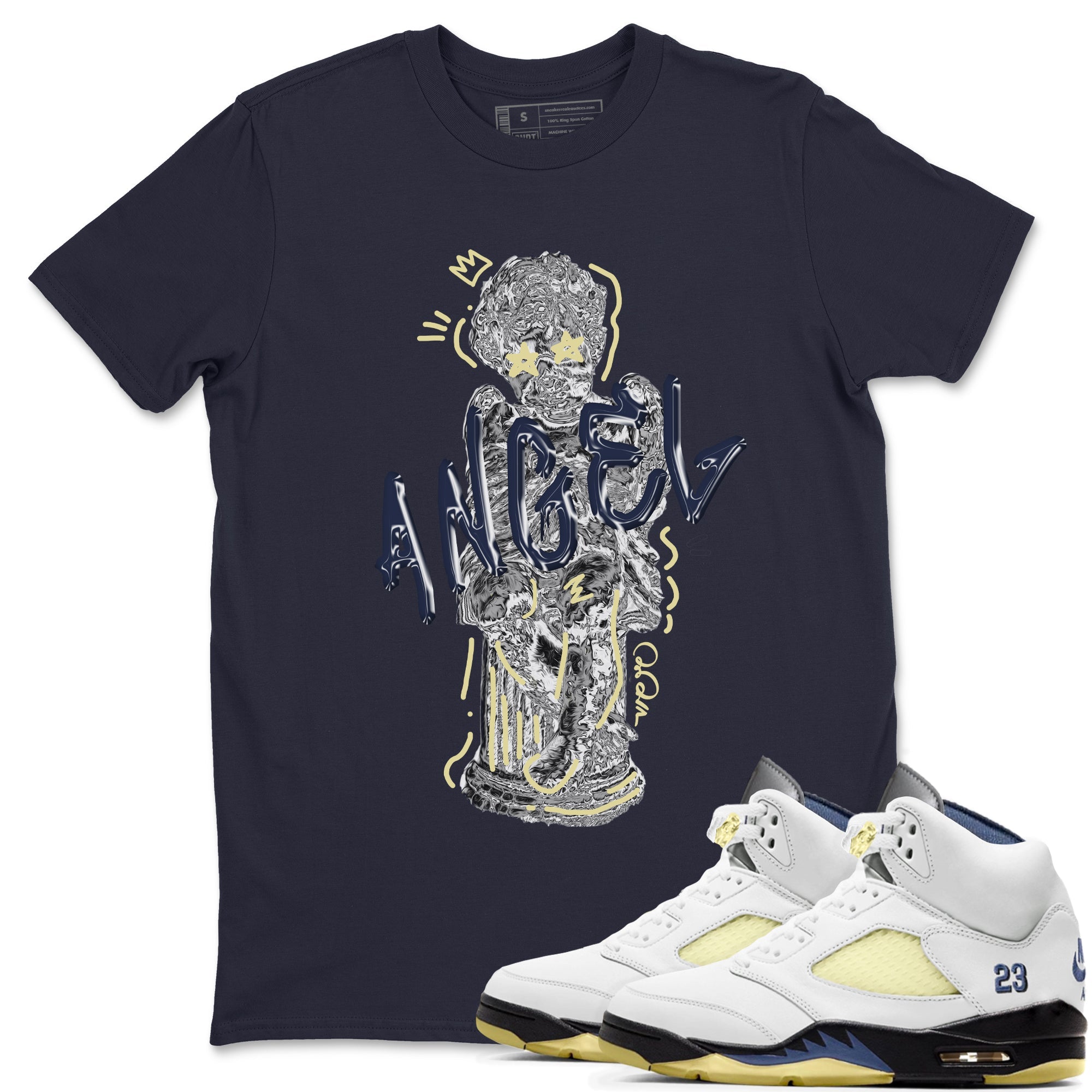 Air Jordan 5 A Ma Maniere x Photon Dust shirt to match jordans Baby Angel sneaker tees Jordan 5 A Ma Maniere "Dawn" Drip Gear Zone Unisex Navy 1 T-Shirt