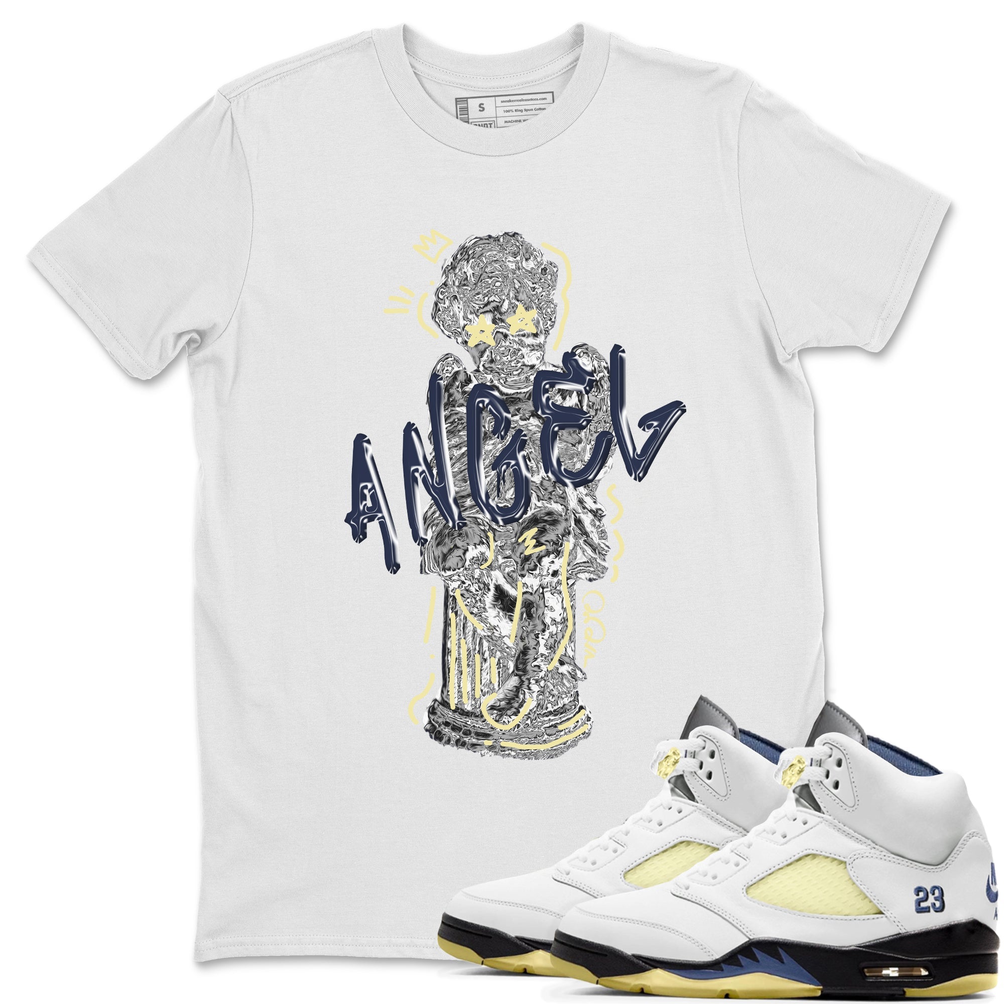 Air Jordan 5 A Ma Maniere x Photon Dust shirt to match jordans Baby Angel sneaker tees Jordan 5 A Ma Maniere "Dawn" Drip Gear Zone Unisex White 1 T-Shirt