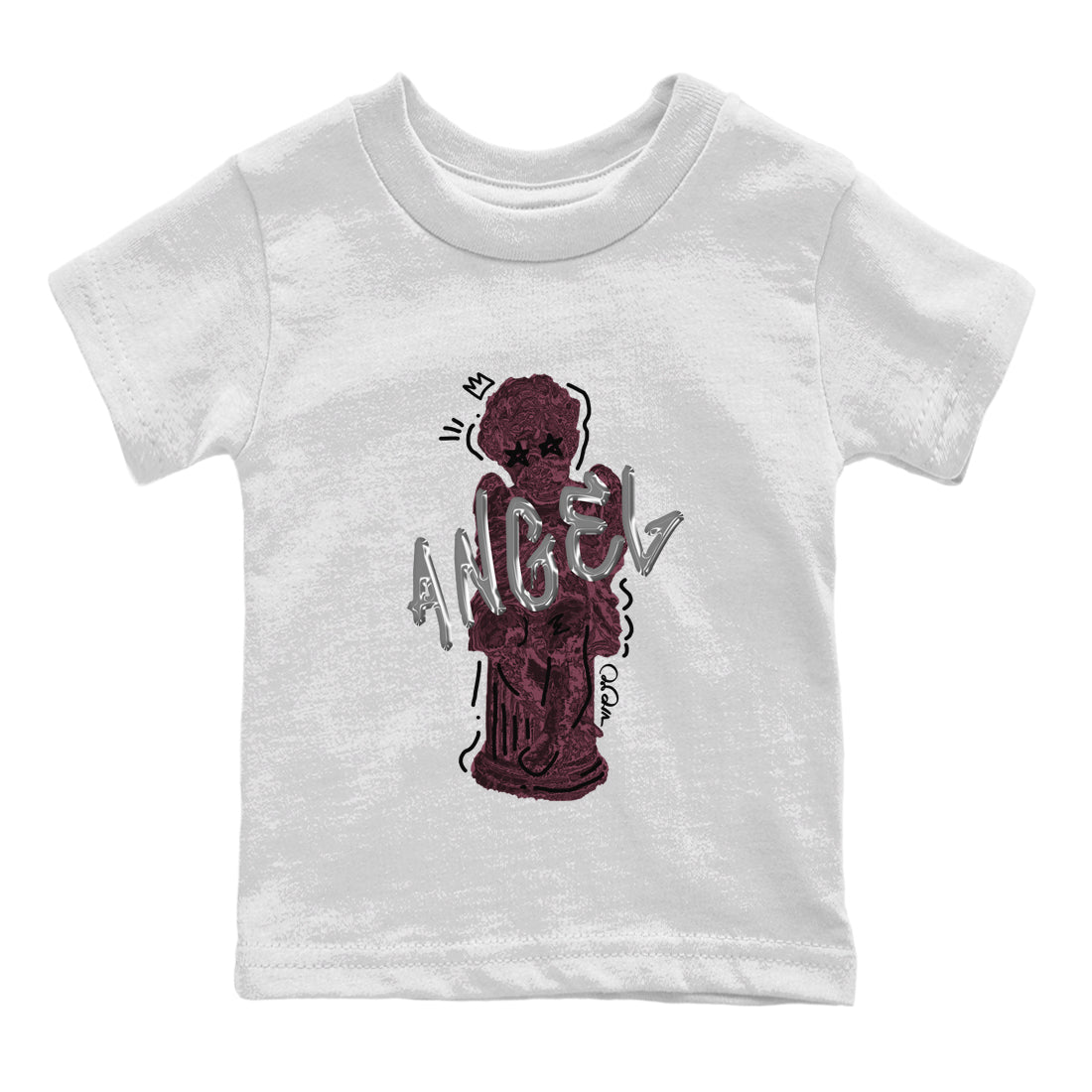 Air Jordan 5 Burgundy Sneaker Match Tees Baby Angel Streetwear Sneaker Shirt AJ5 Burgundy Sneaker Release Tees Kids Shirts White 2