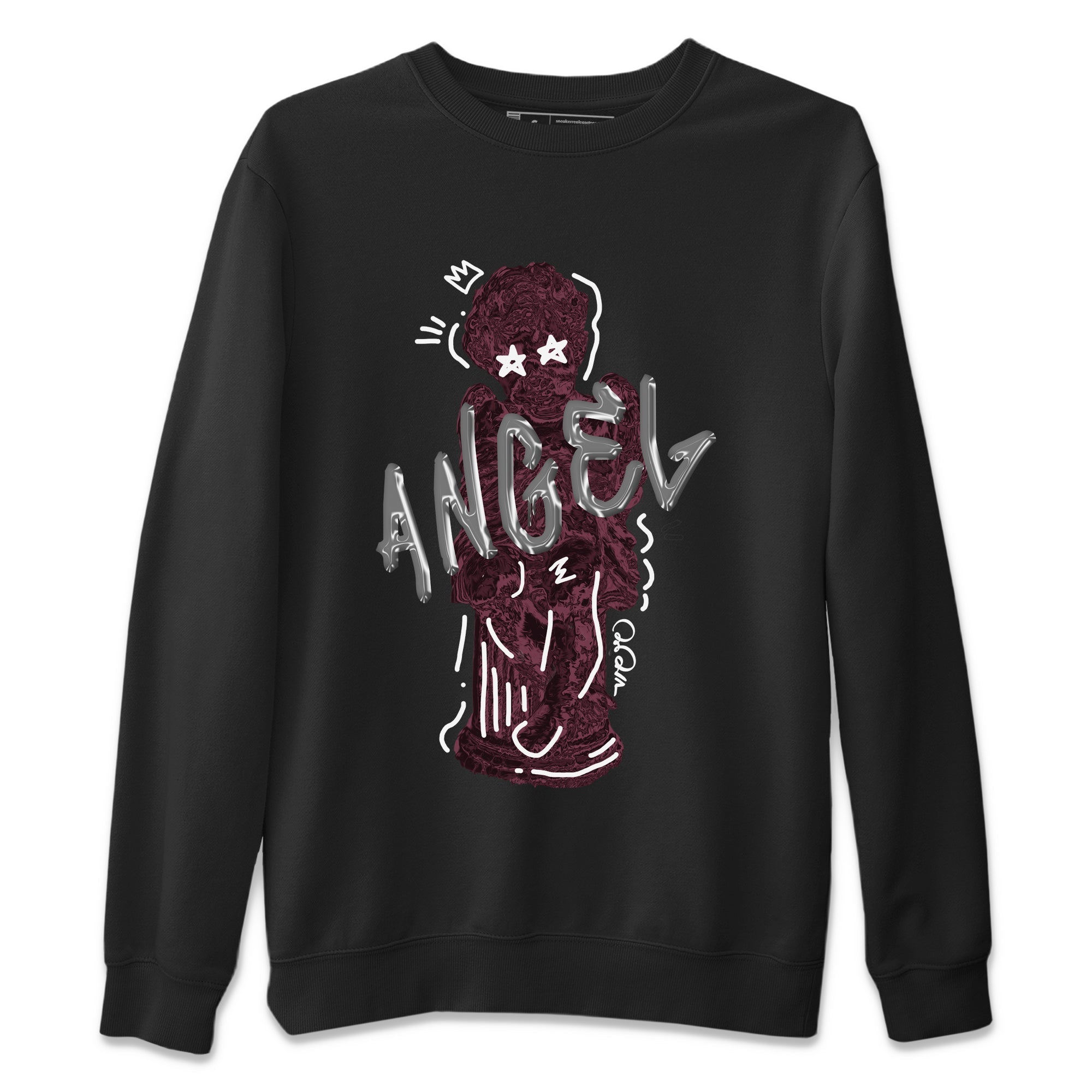 Air Jordan 5 Burgundy Sneaker Match Tees Baby Angel Streetwear Sneaker Shirt AJ5 Burgundy Sneaker Release Tees Unisex Shirts Black 2