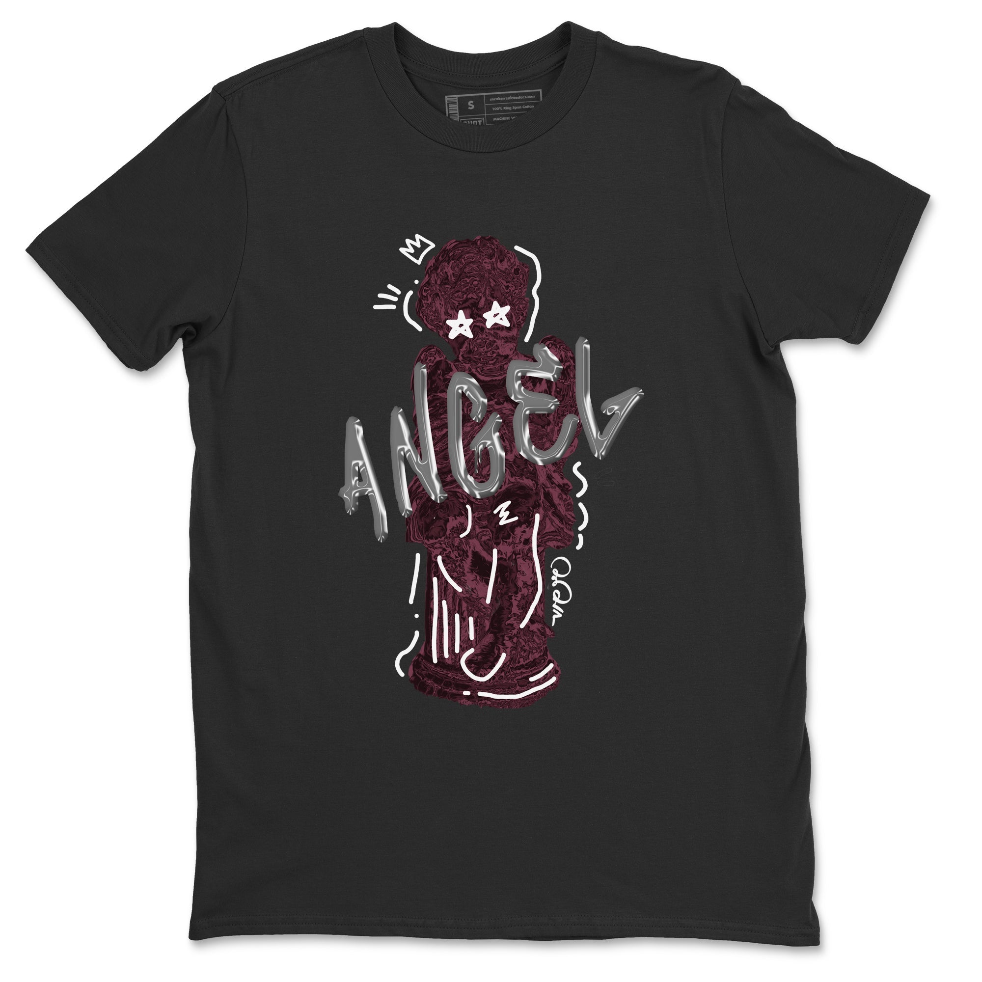 Air Jordan 5 Burgundy Sneaker Match Tees Baby Angel Streetwear Sneaker Shirt AJ5 Burgundy Sneaker Release Tees Unisex Shirts Black 2