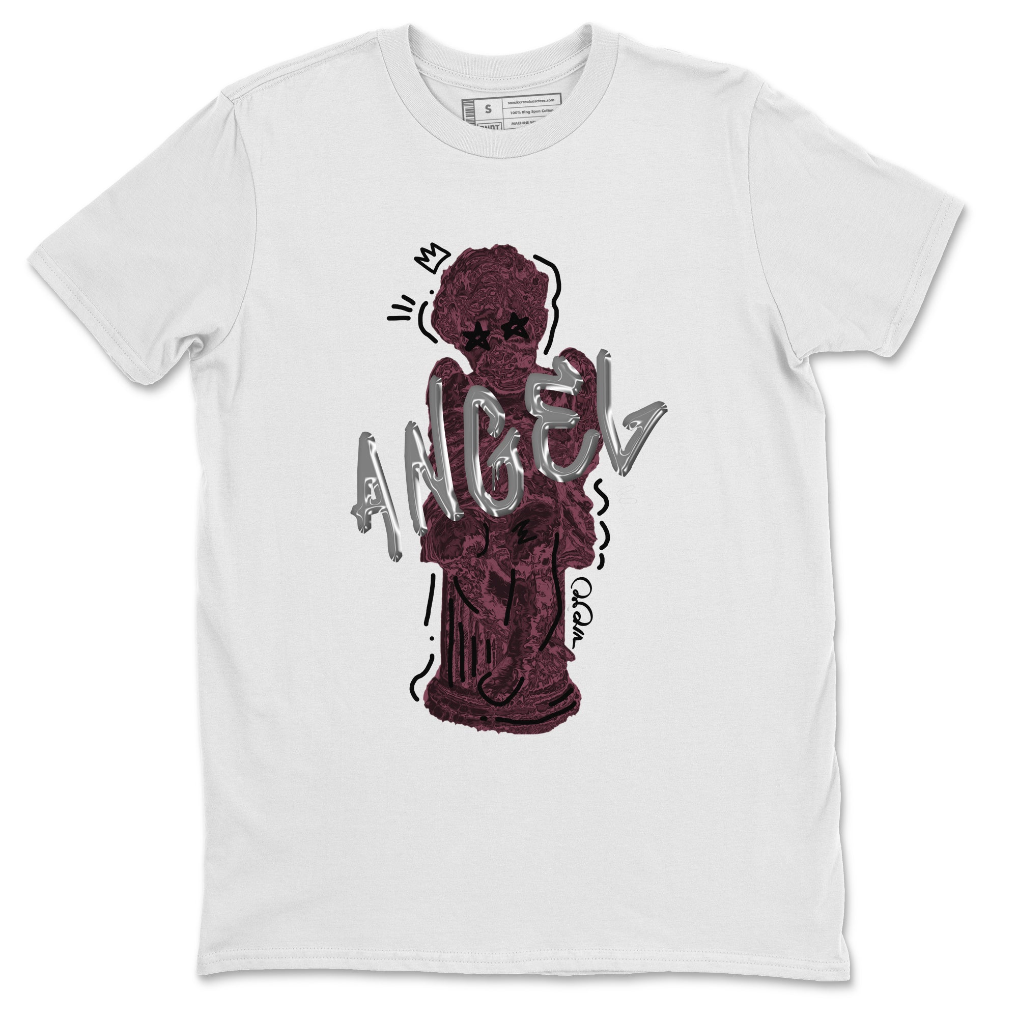 Air Jordan 5 Burgundy Sneaker Match Tees Baby Angel Streetwear Sneaker Shirt AJ5 Burgundy Sneaker Release Tees Unisex Shirts White 2