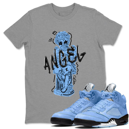 Air Jordan 5 UNC Baby Angel Crew Neck Sneaker Tees Air Jordan 5 UNC Sneaker T-Shirts Size Chart