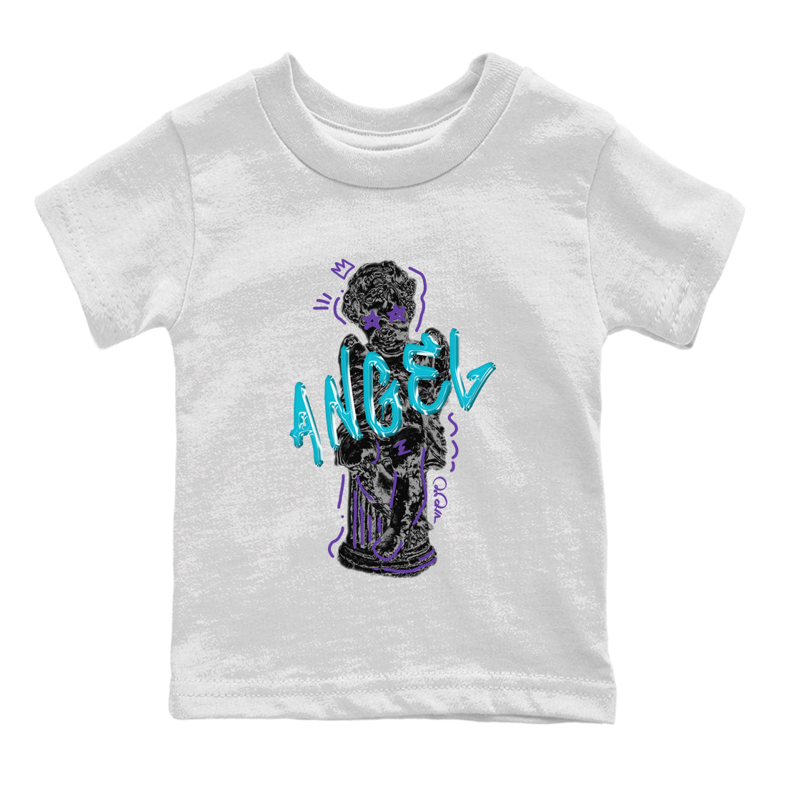 Air Jordan 6 Aqua Sneaker Match Tees Baby Angel Sneaker Tees AJ6 Aqua Sneaker Release Tees Kids Shirts White 2