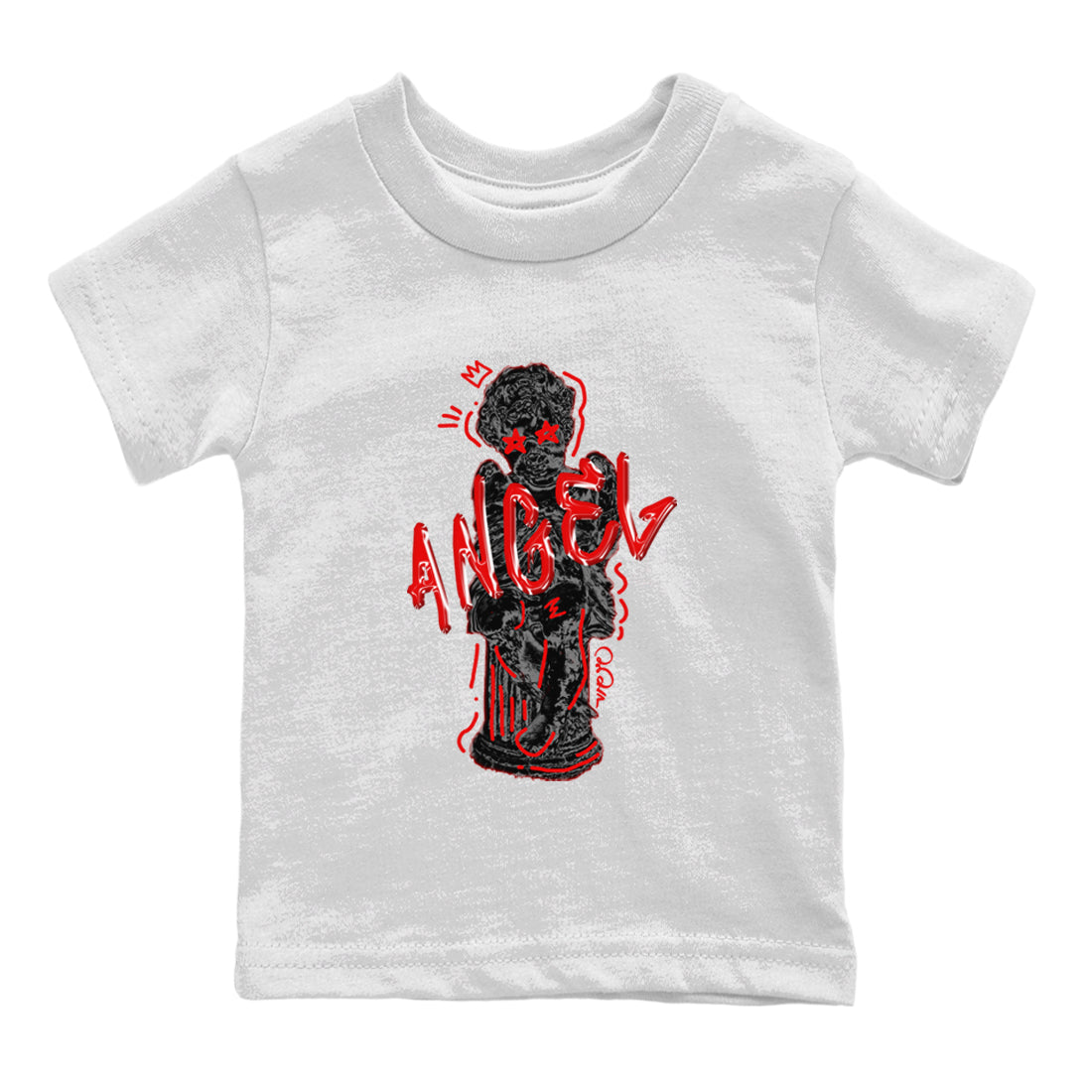 Air Jordan 6 Toro Bravo Sneaker Match Tees Baby Angel Streetwear Sneaker Shirt 3D Graphic Design Shirts AJ6 Toro Bravo Sneaker Release Tees Kids Shirts White 2