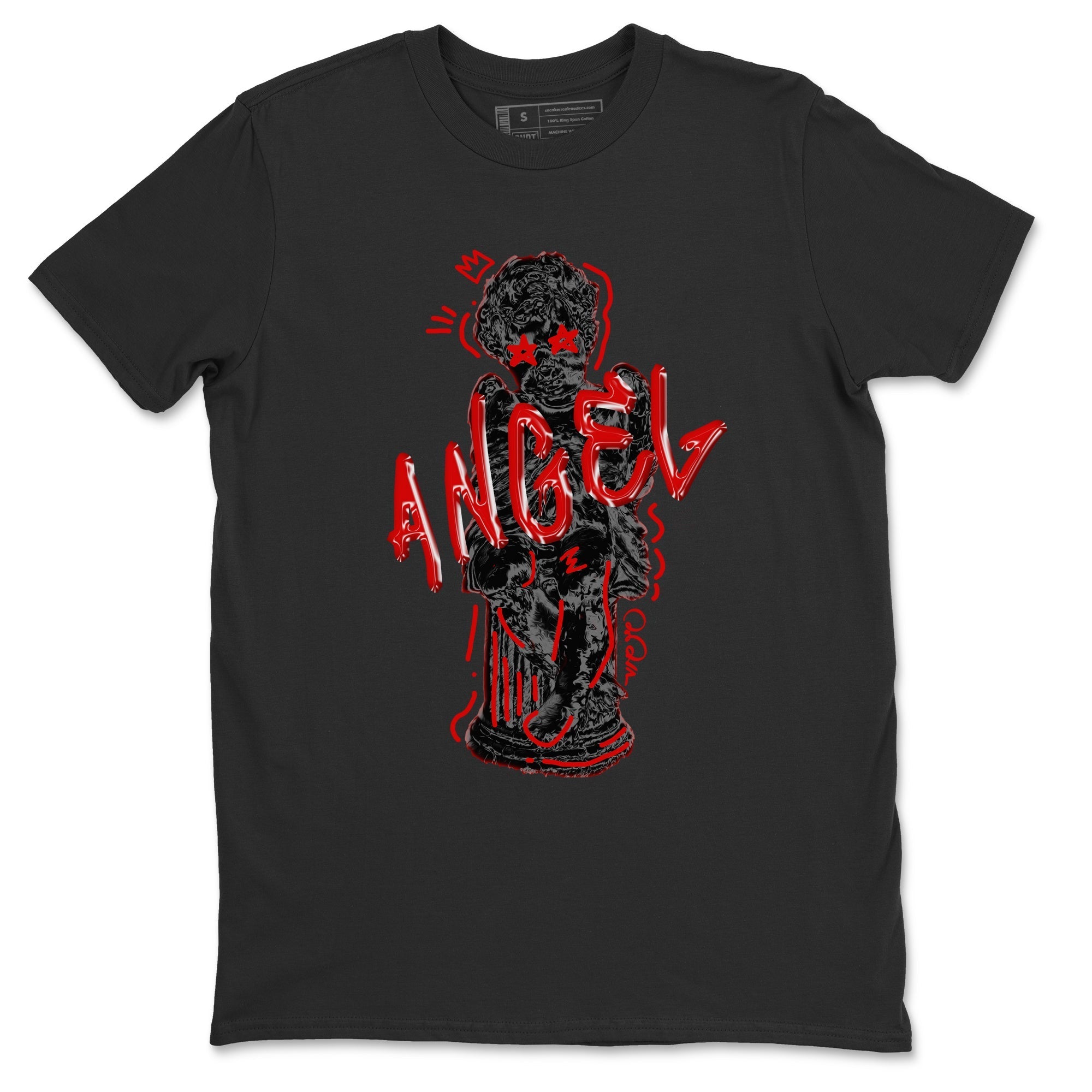 Air Jordan 6 Toro Bravo Sneaker Match Tees Baby Angel Streetwear Sneaker Shirt 3D Graphic Design Shirts AJ6 Toro Bravo Sneaker Release Tees Unisex Shirts Black 2